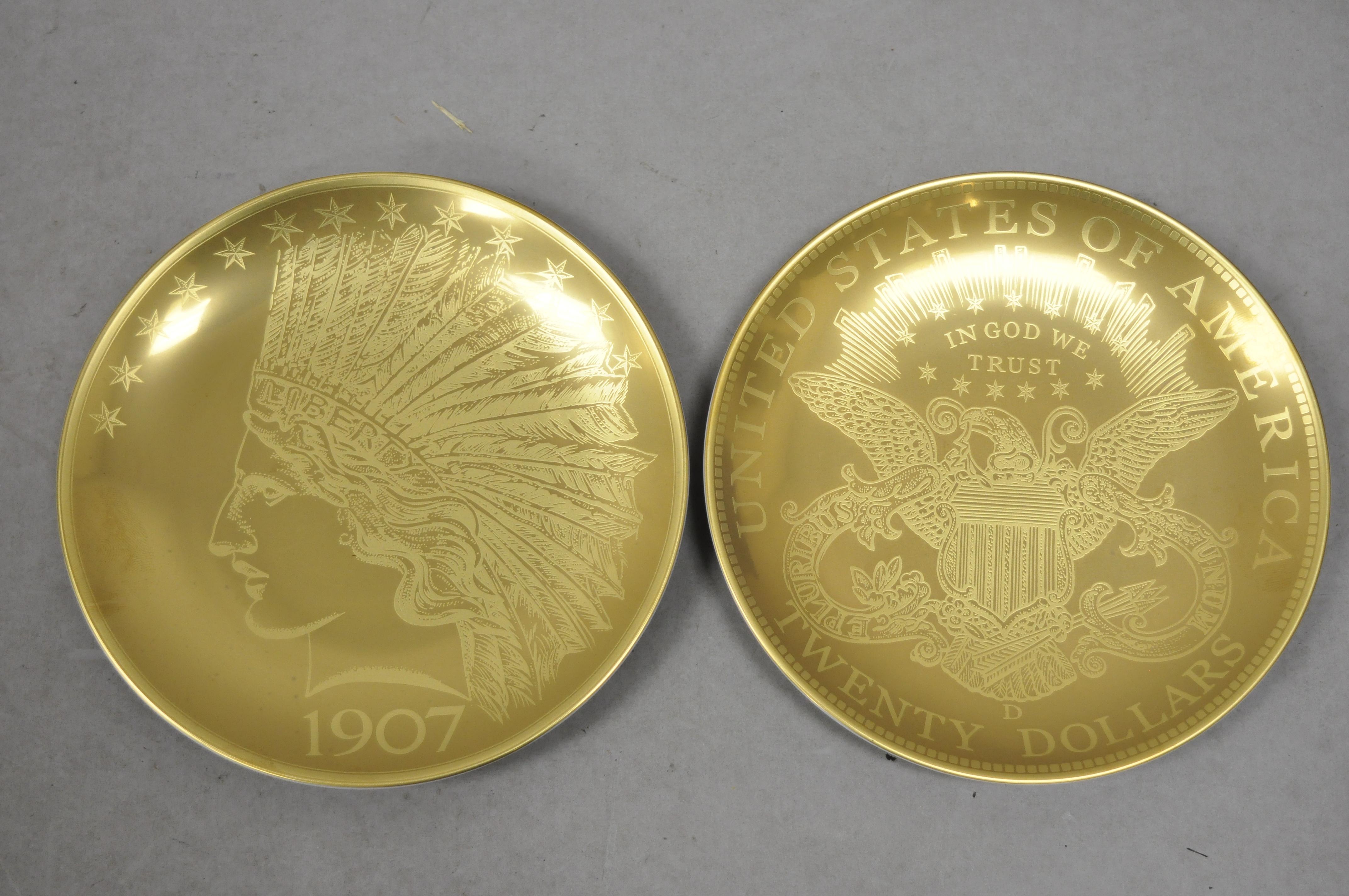 Contemporary Set of 6 Neiman Marcus 95th Anniversary 1907 Gold Mintage Dessert Plates