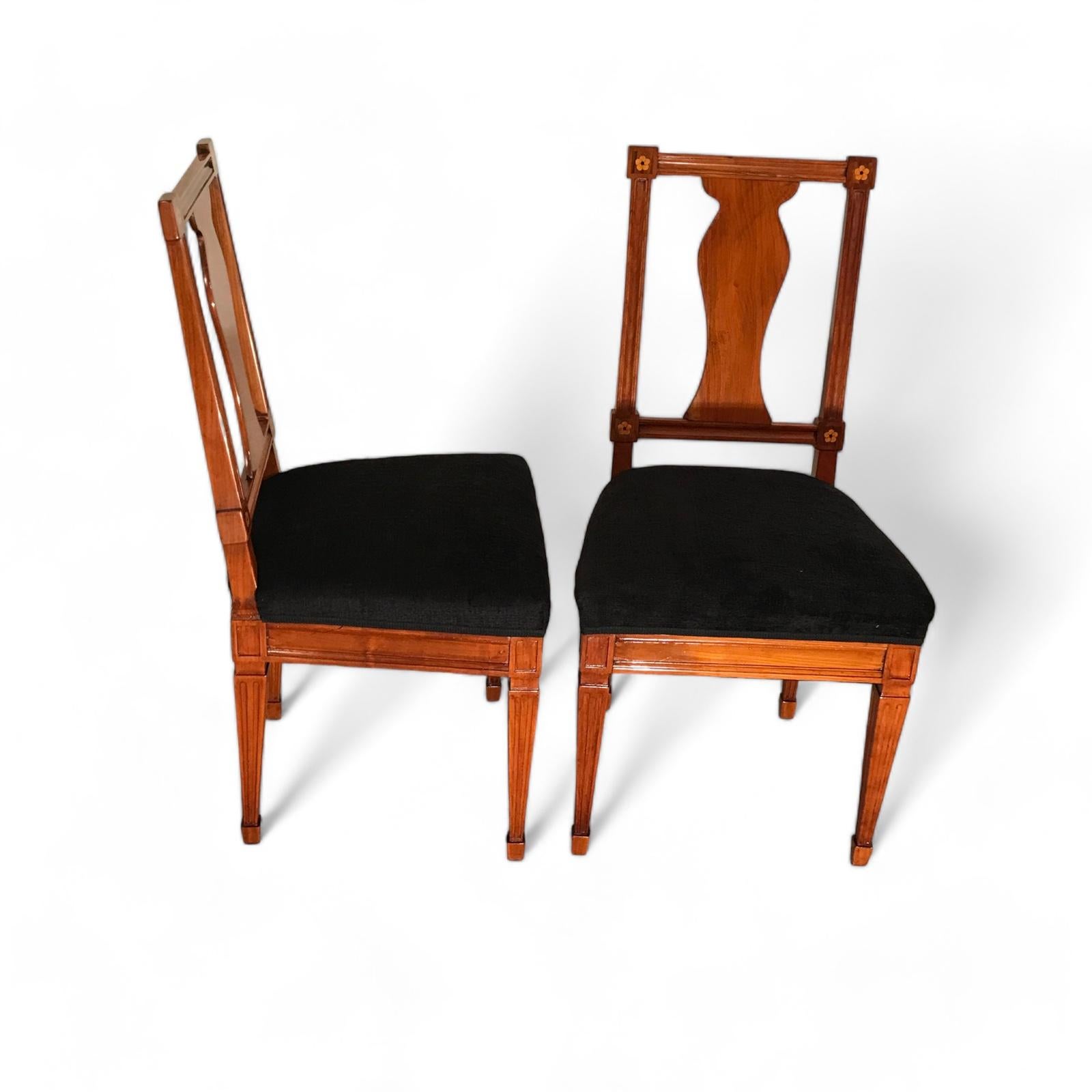 Satz von 6 neoklassizistischen Stühlen, Deutschland 1800 (Furnier) im Angebot