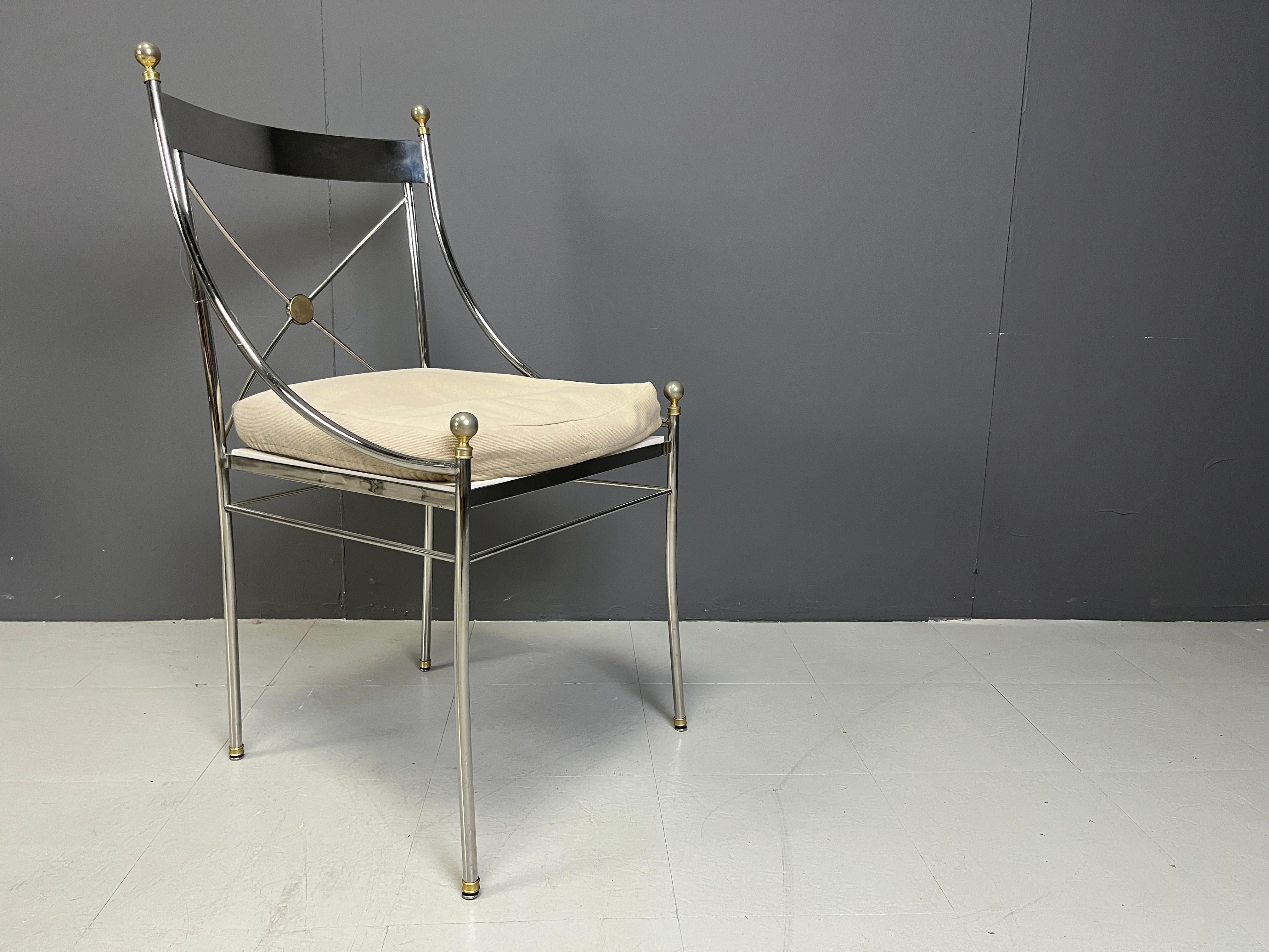 Set of 6 neoclassical dining chairs by Belgochrom, 1970s 5