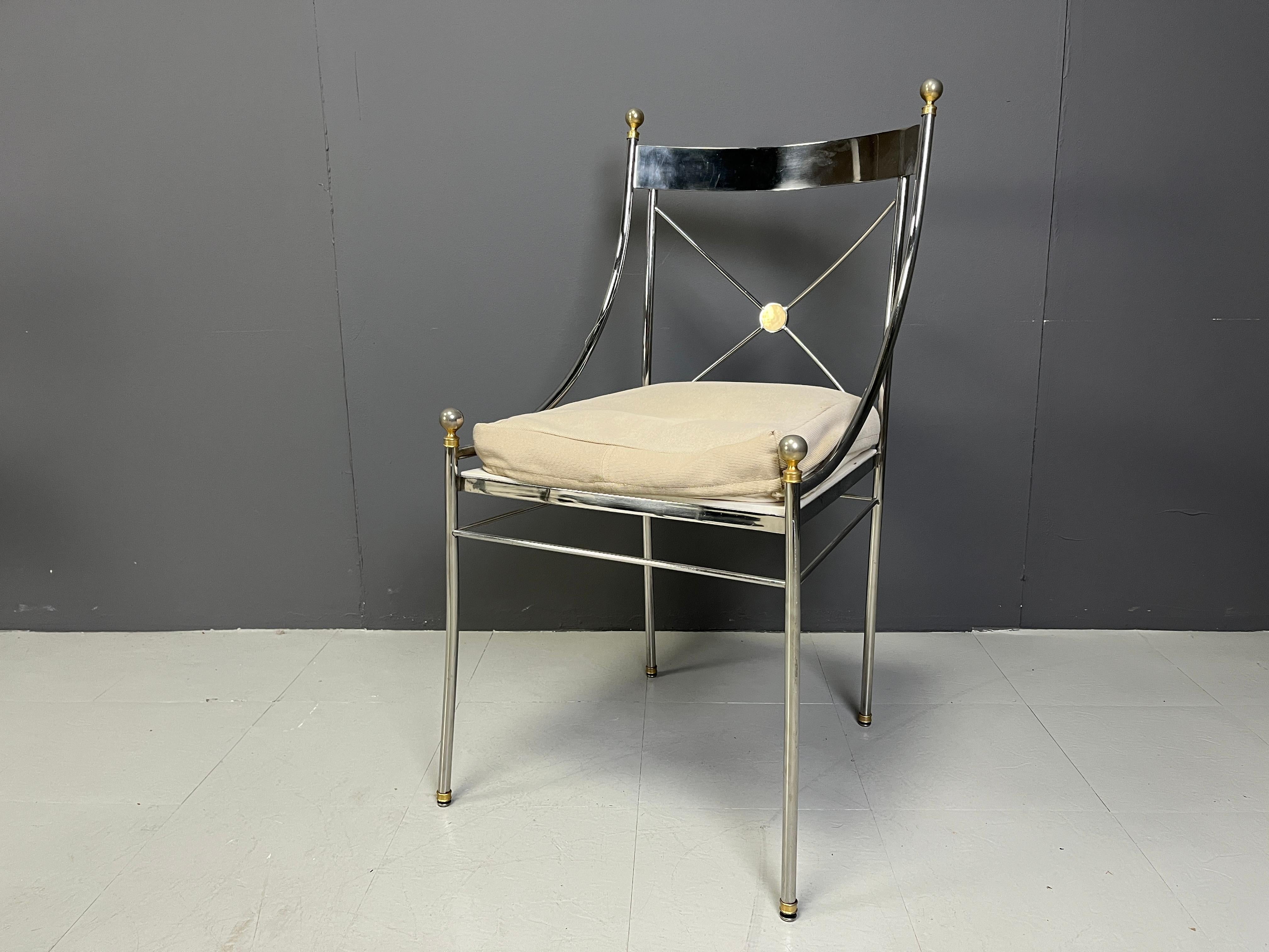 Set of 6 neoclassical dining chairs by Belgochrom, 1970s 6