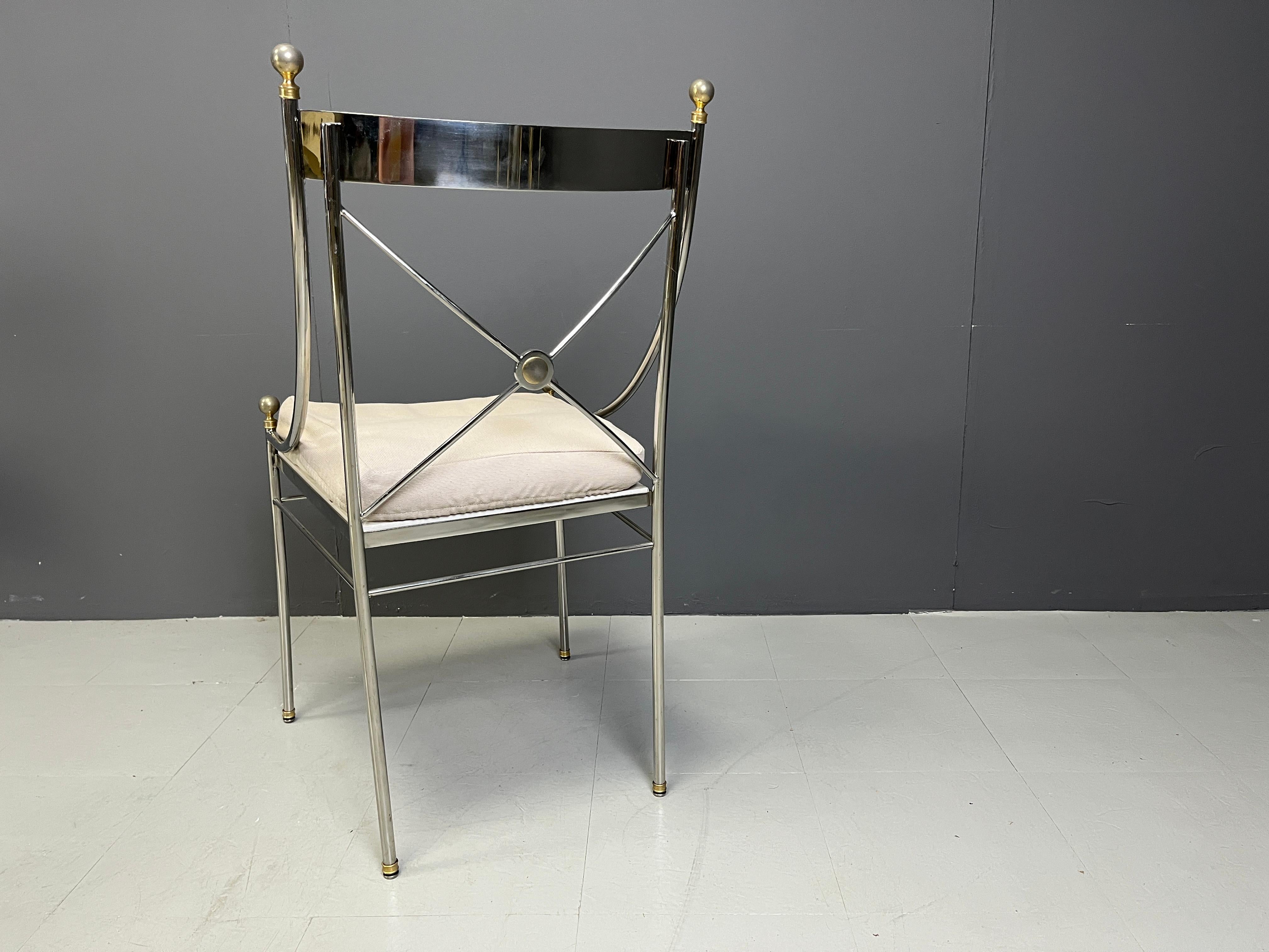 Set of 6 neoclassical dining chairs by Belgochrom, 1970s 7