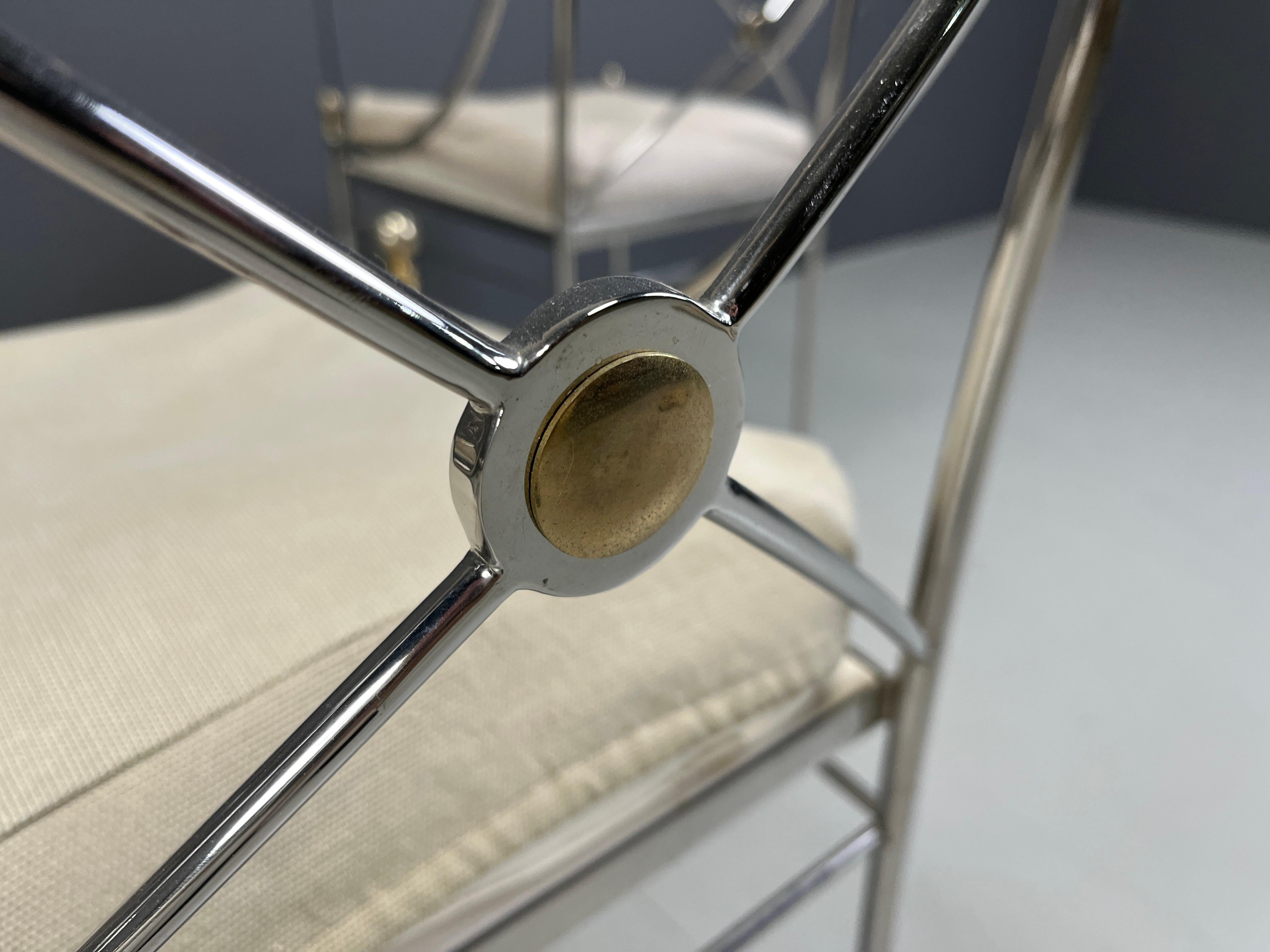 Brass Set of 6 neoclassical dining chairs by Belgochrom, 1970s