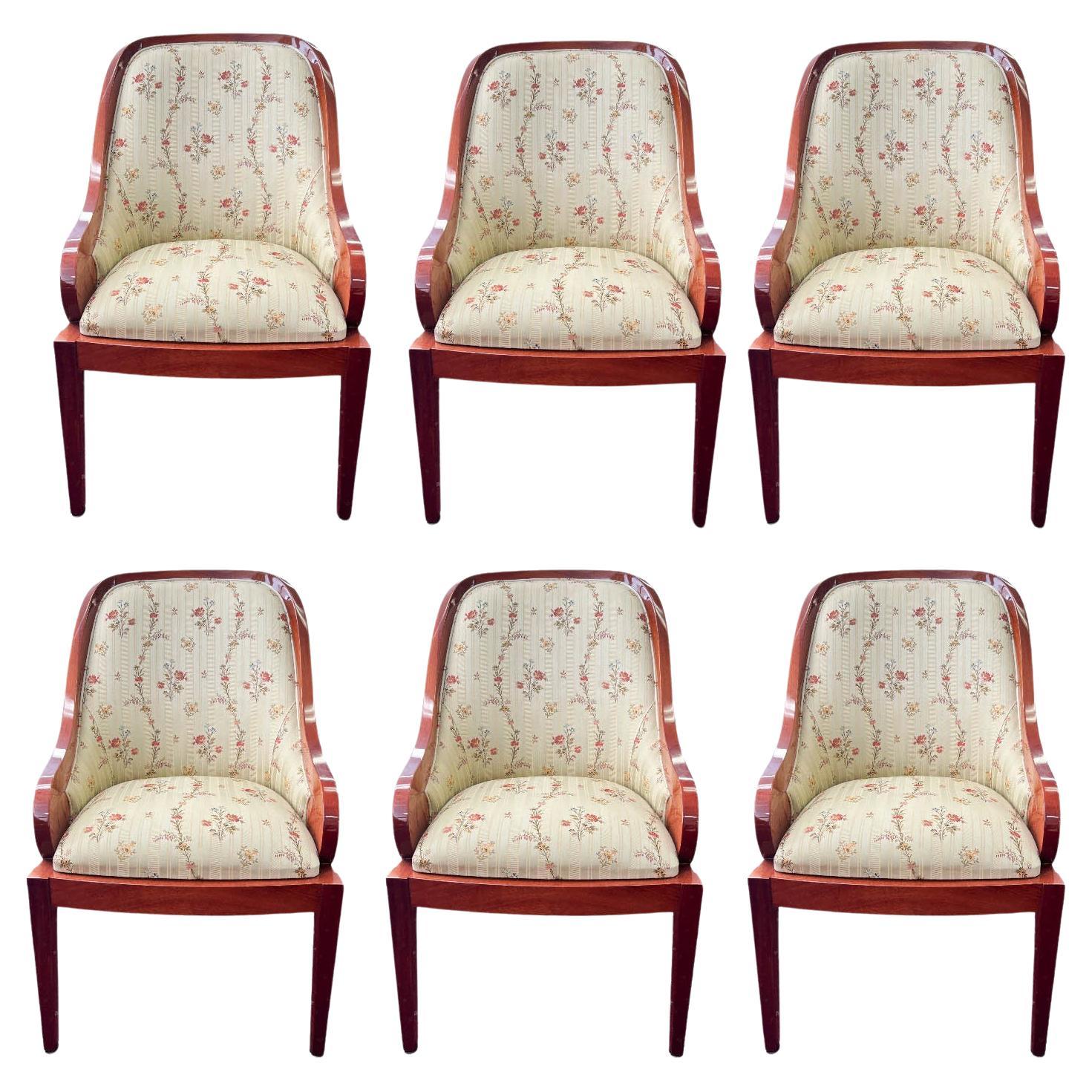 Set of 6 English Art Deco Dining Chairs For Sale
