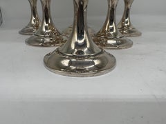 Set of 6, Newburyport Sterling Silver "A" Monogram Goblets 6.375"
