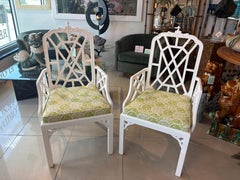 Set of 6 Newly Lacquered Upholstered Pagoda Chinese Chippendale Dining Chairs