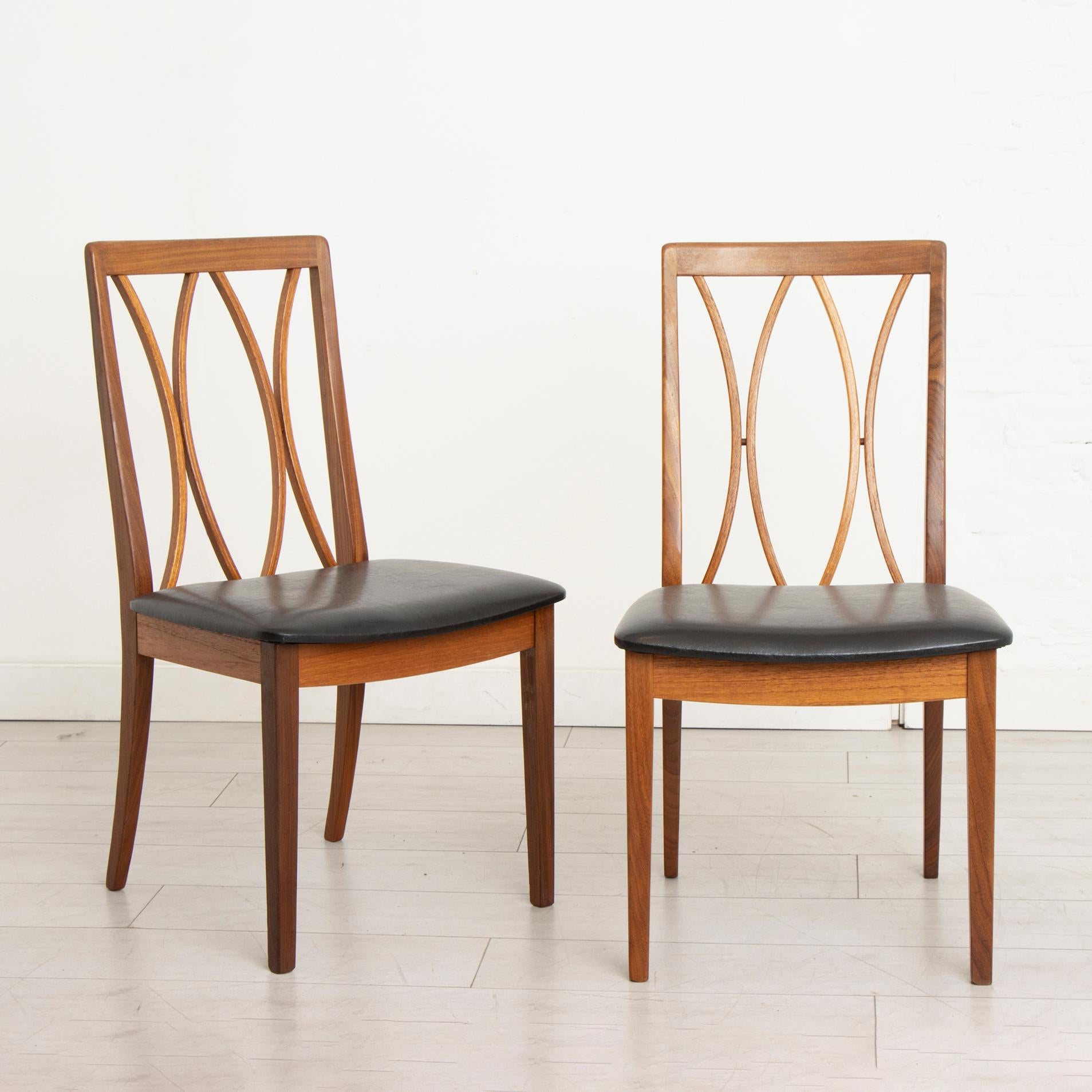 Mid-Century Modern Set of 6 Newly Upholstered Mid-Century G Plan Fresco Dining Chairs, C.1960