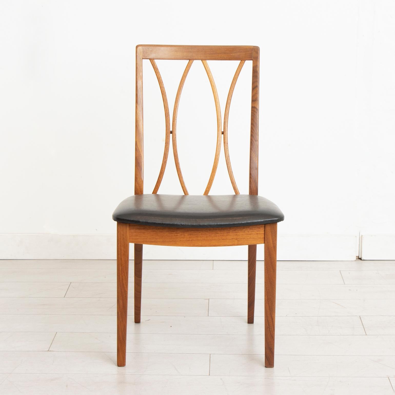 British Set of 6 Newly Upholstered Mid-Century G Plan Fresco Dining Chairs, C.1960