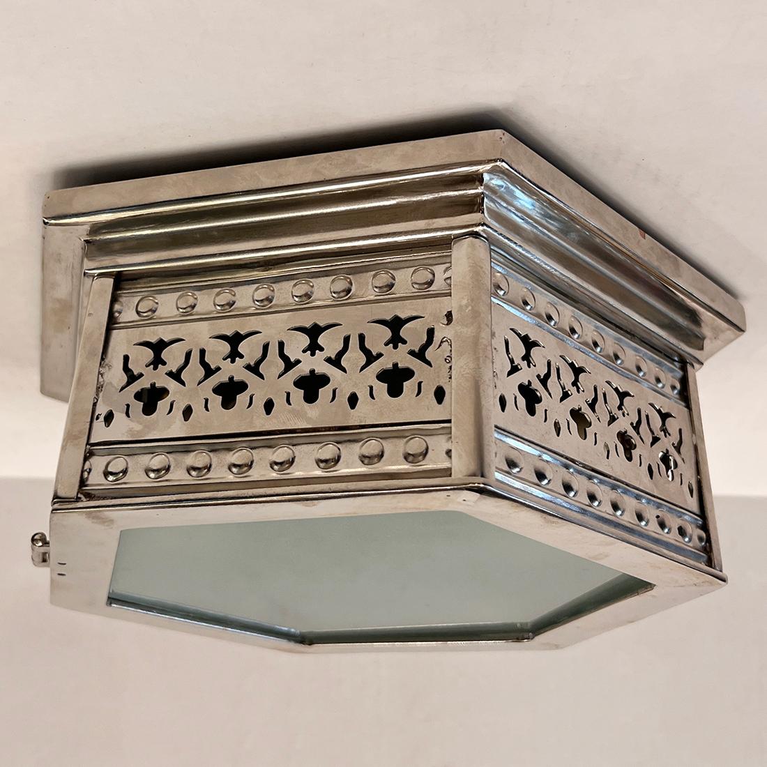 Set of 9 Nickel Plated Light Fixtures. Sold Individually For Sale 1