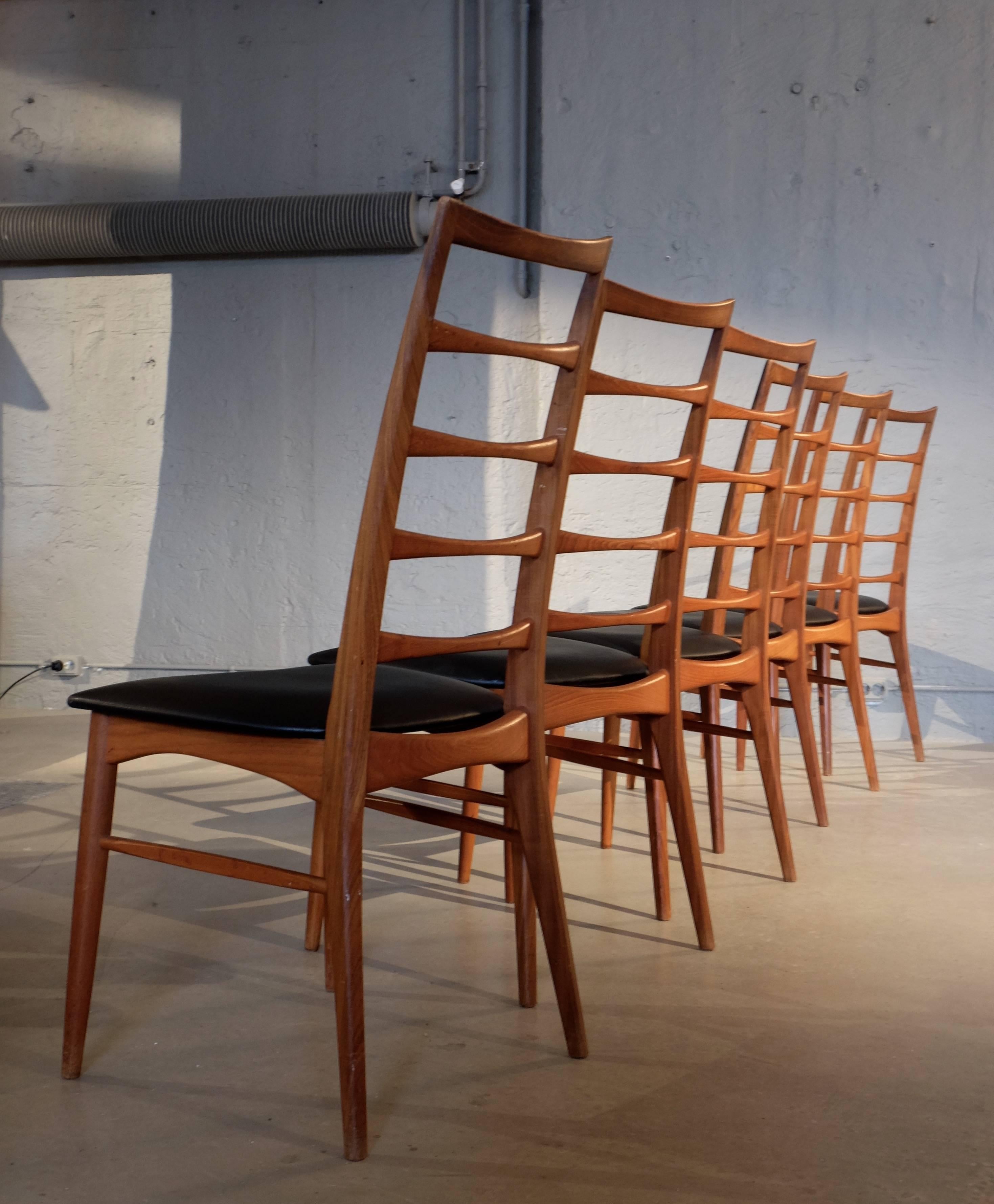 Set of Six Niels Koefoed Dining Room Chairs, Denmark 1960s In Excellent Condition For Sale In Stockholm, SE