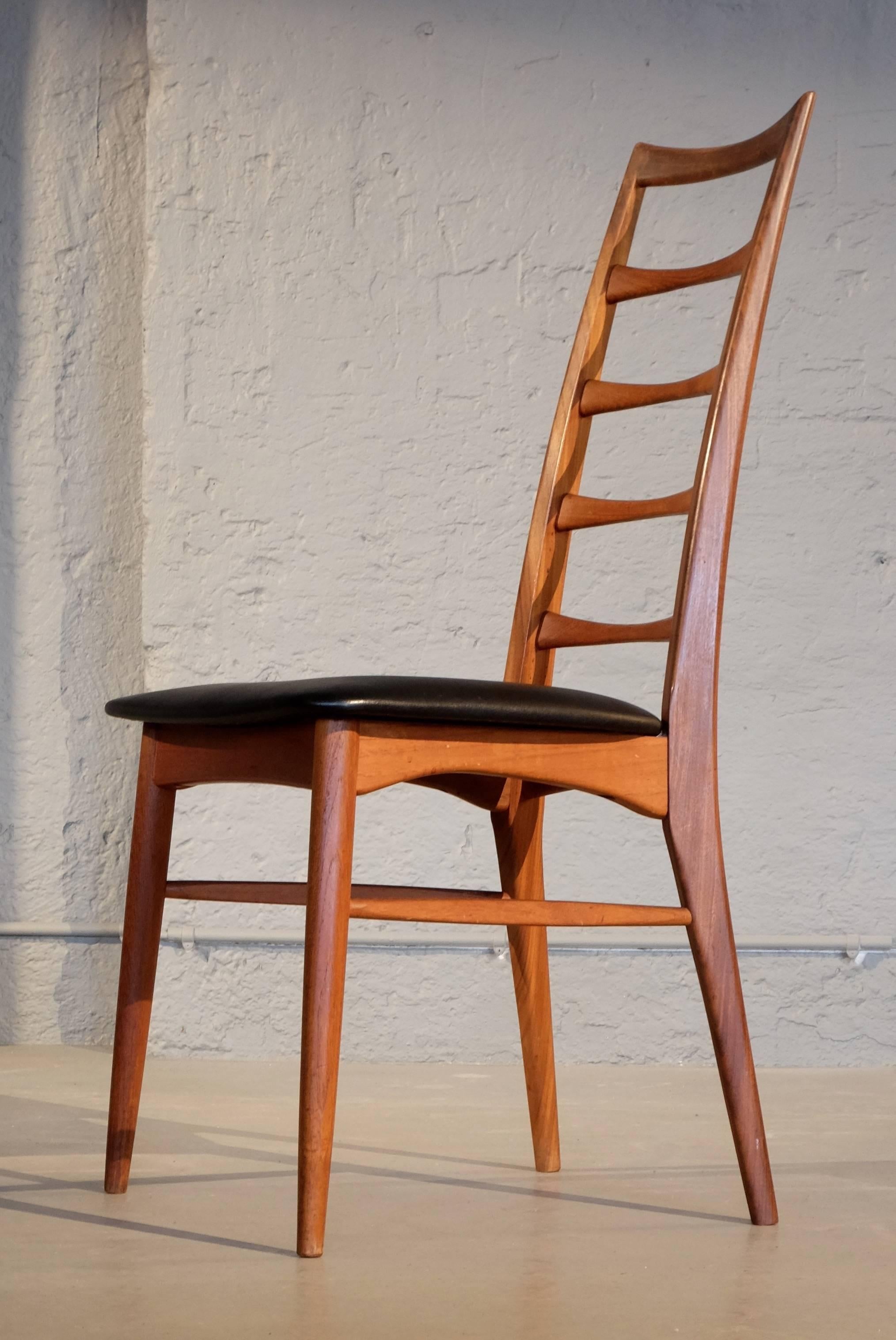 Mid-20th Century Set of Six Niels Koefoed Dining Room Chairs, Denmark 1960s For Sale
