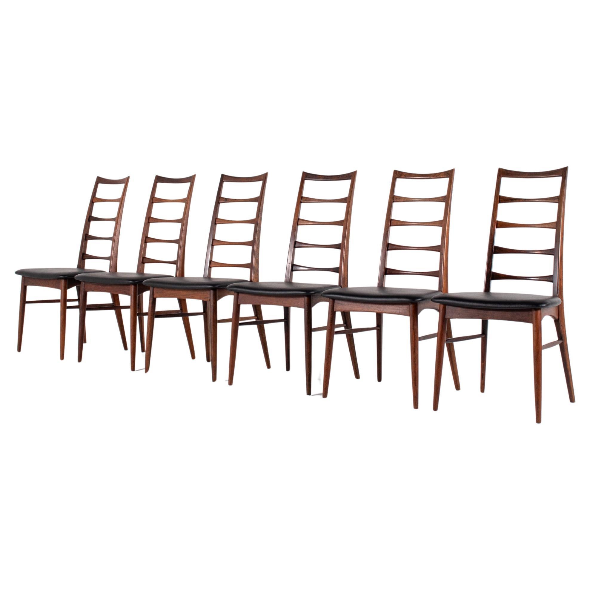 Set of 6 Niels Koefoed “Lis” Dining Chairs for Hornslet Møbelfabrik, Denmark For Sale