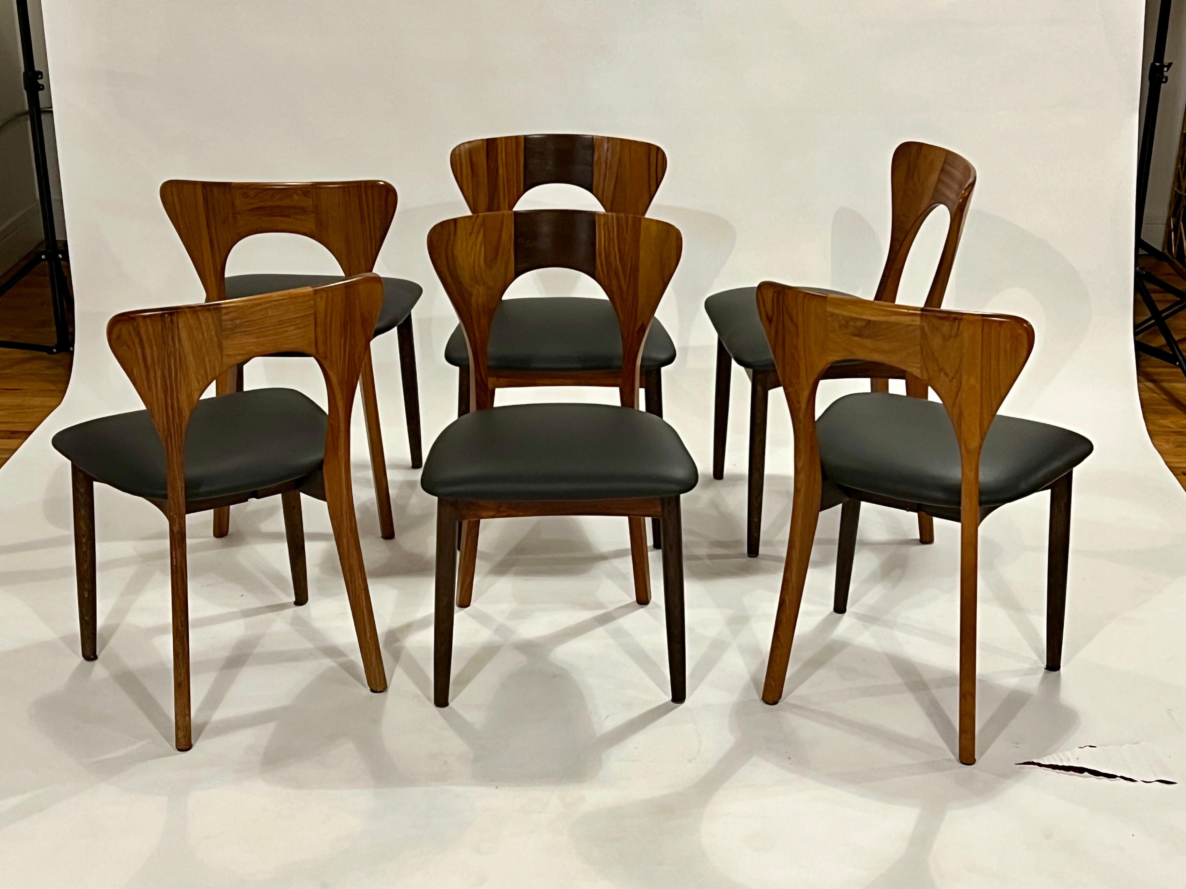 Vintage Scandinavian or Danish Modern rosewood dining chairs model, 