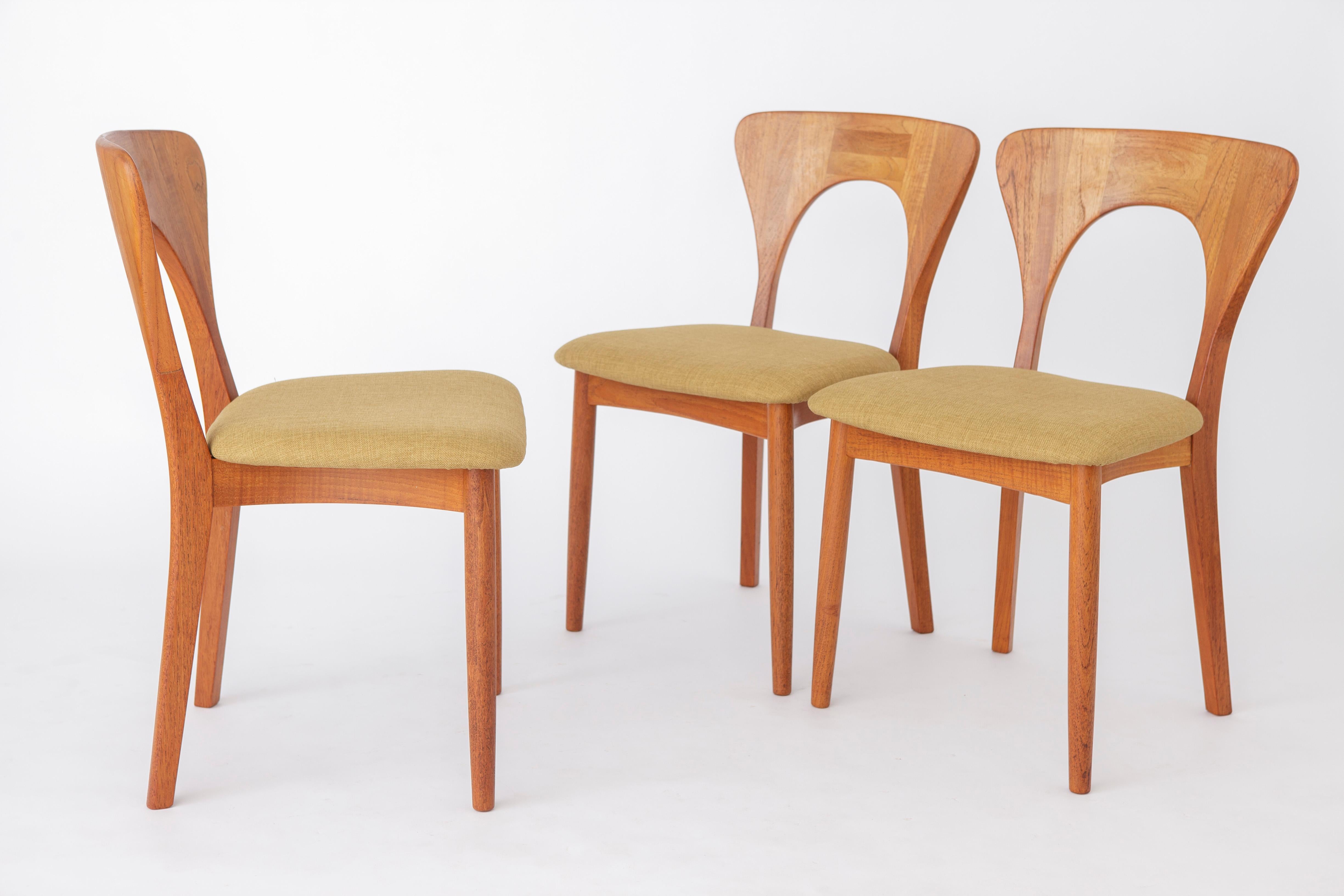 Metà XX secolo Set di 6 sedie da pranzo in teak Niels Koefoed 