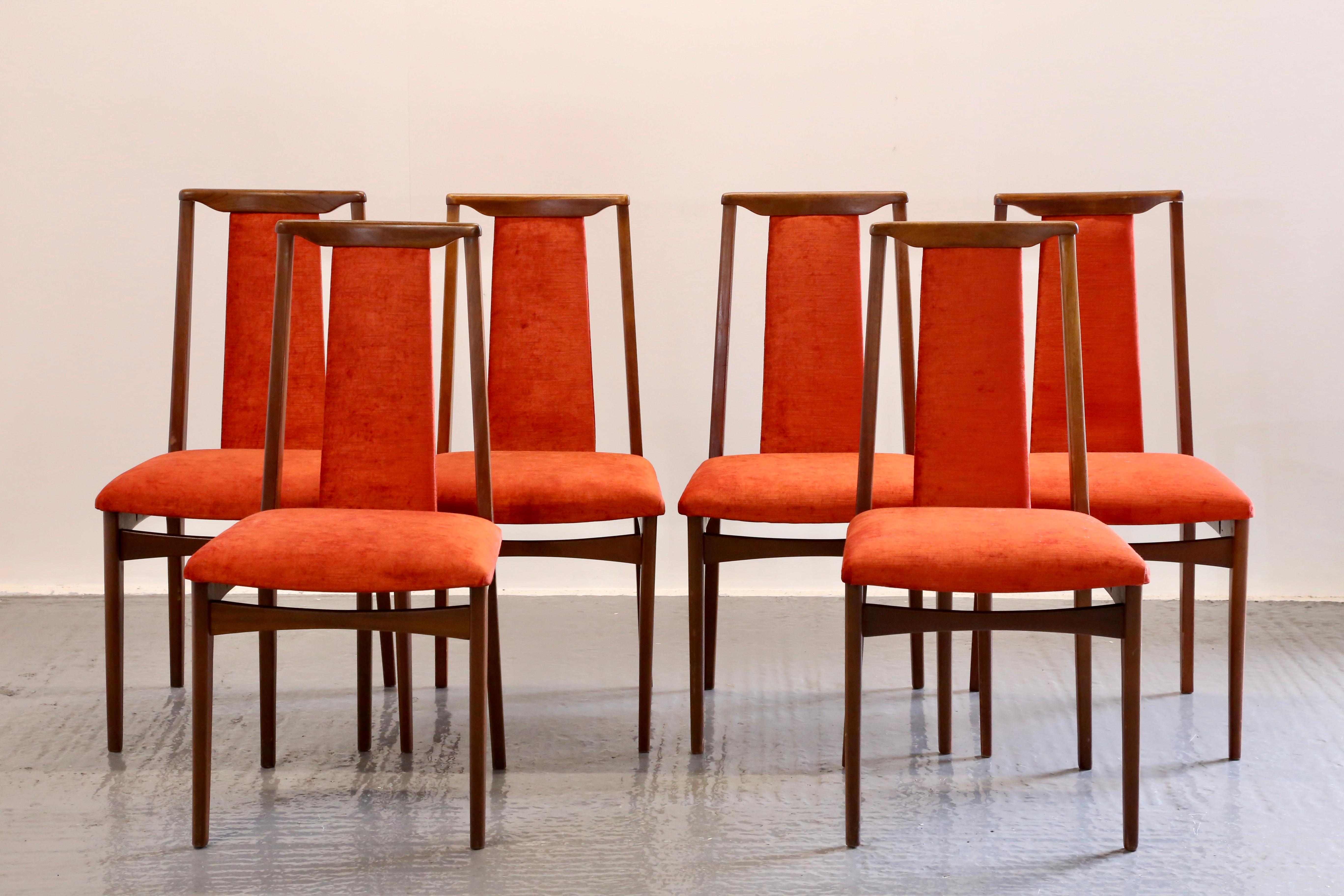 Set of 6 Niels Kofoed Style Danish Mid Century Modern Teak Dining Chairs For Sale 2