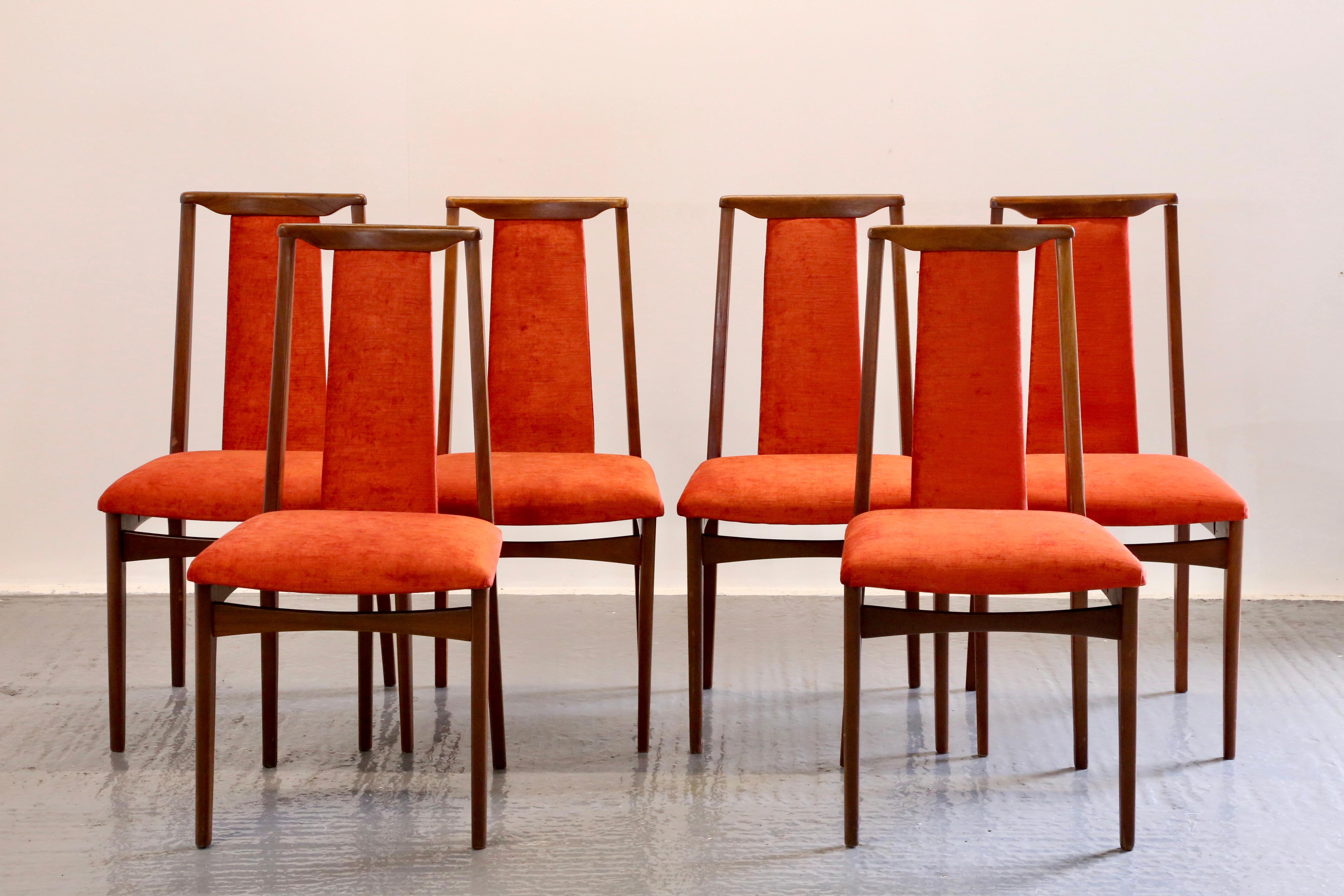 Set of 6 Niels Kofoed Style Danish Mid Century Modern Teak Dining Chairs For Sale 3
