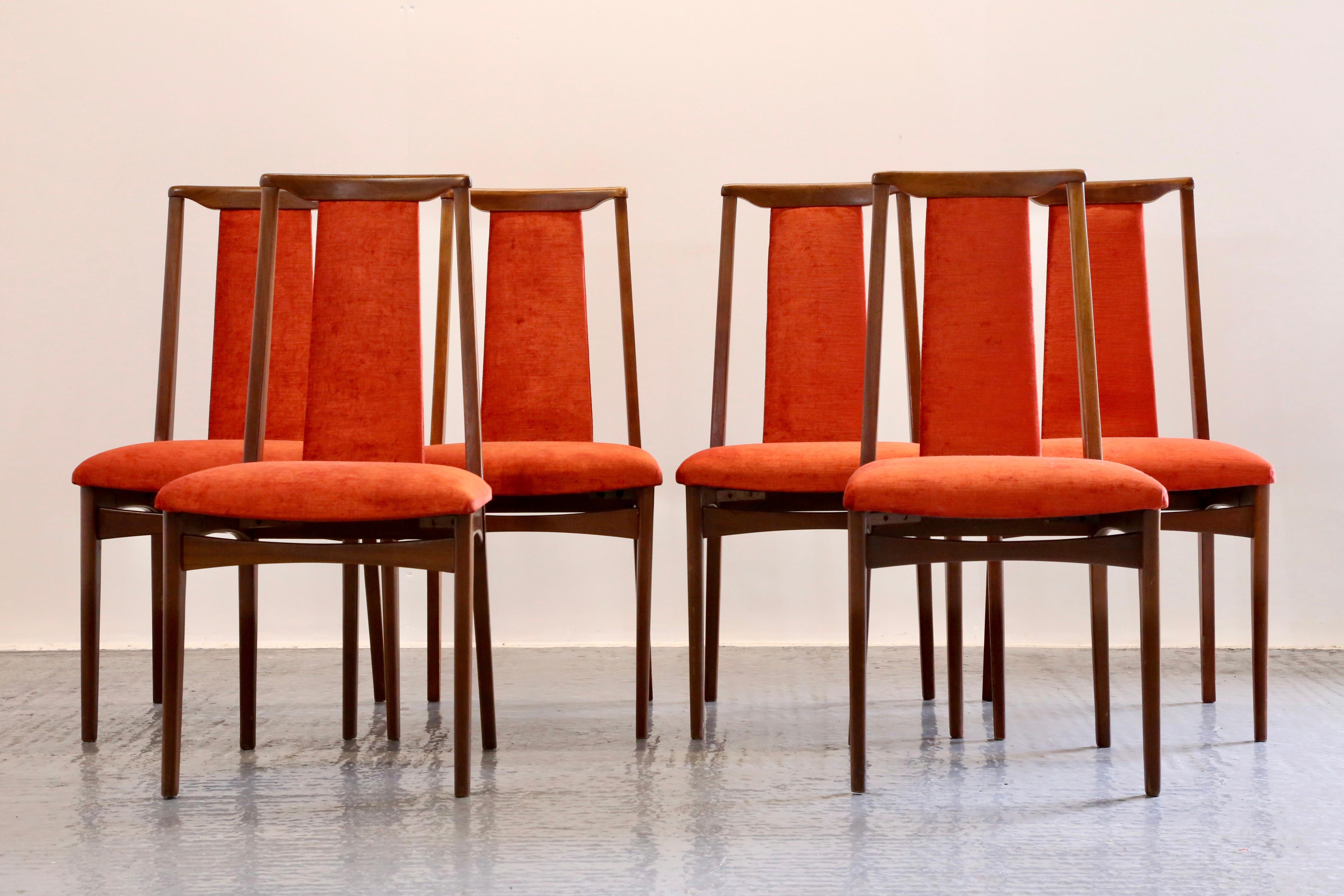 Set of 6 Niels Kofoed Style Danish Mid Century Modern Teak Dining Chairs For Sale 4
