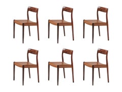 Set of 6 Niels Møller Model 77 Rosewood Dining Chairs, 1959