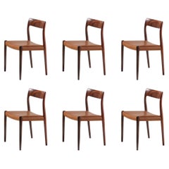 6 Stühle Niels Møller Modell 77 Palisanderholz, 1959