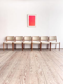 Set of 6, Niels O. Møller Model 80, Teak Dining Chair, Denmark 1960s