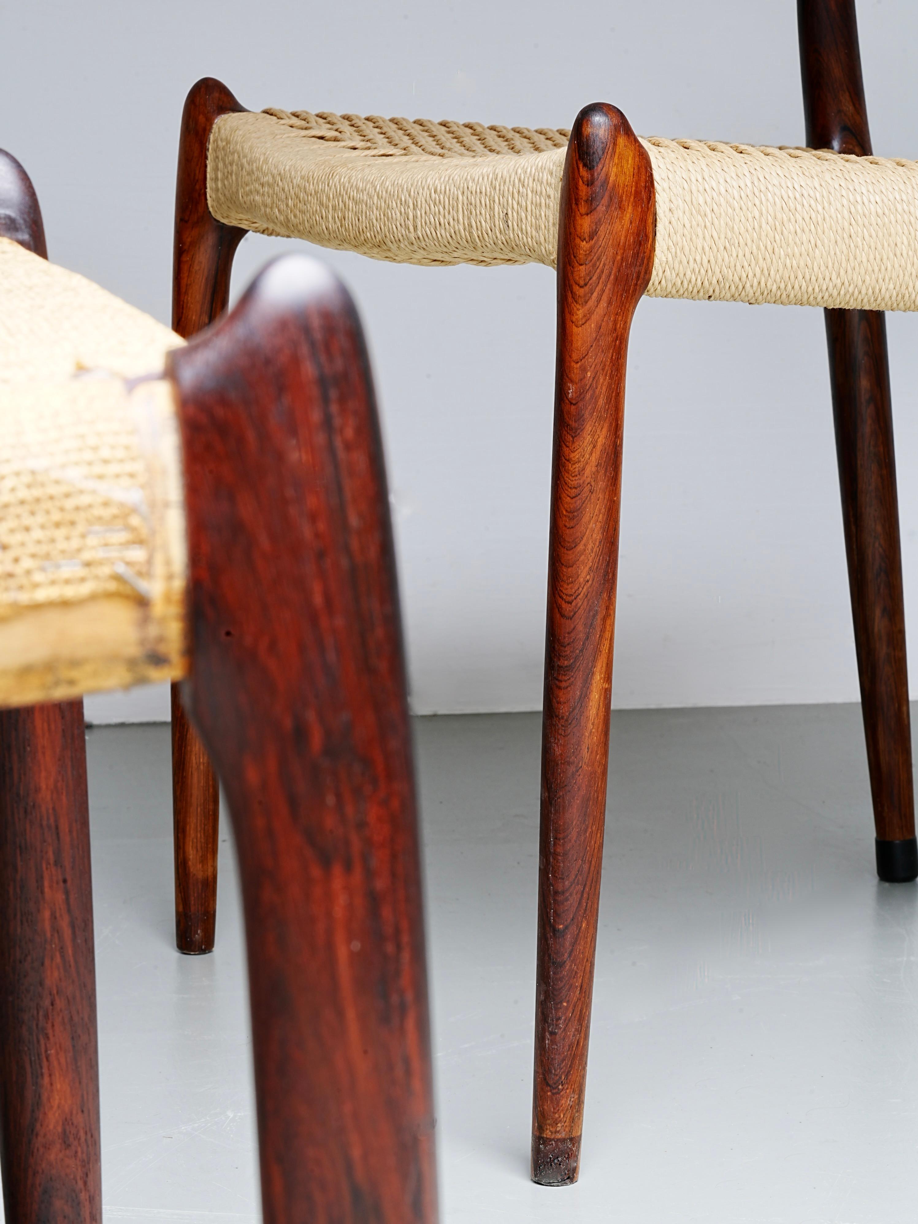 Ensemble de 6 chaises Niels Otto Møller en Wood, Danemark, années 1960 en vente 5