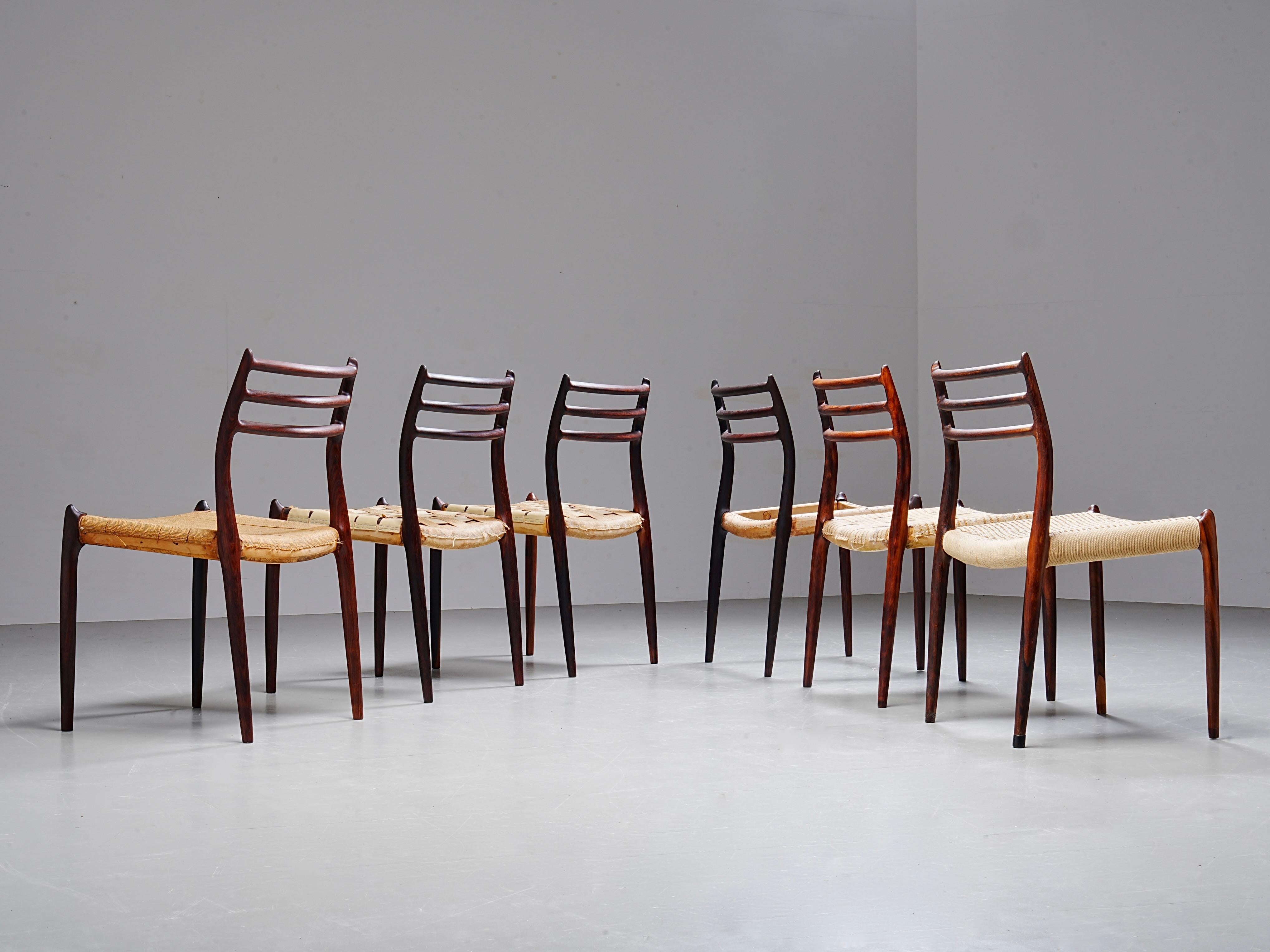 Ensemble de 6 chaises Niels Otto Møller en Wood, Danemark, années 1960 en vente 7