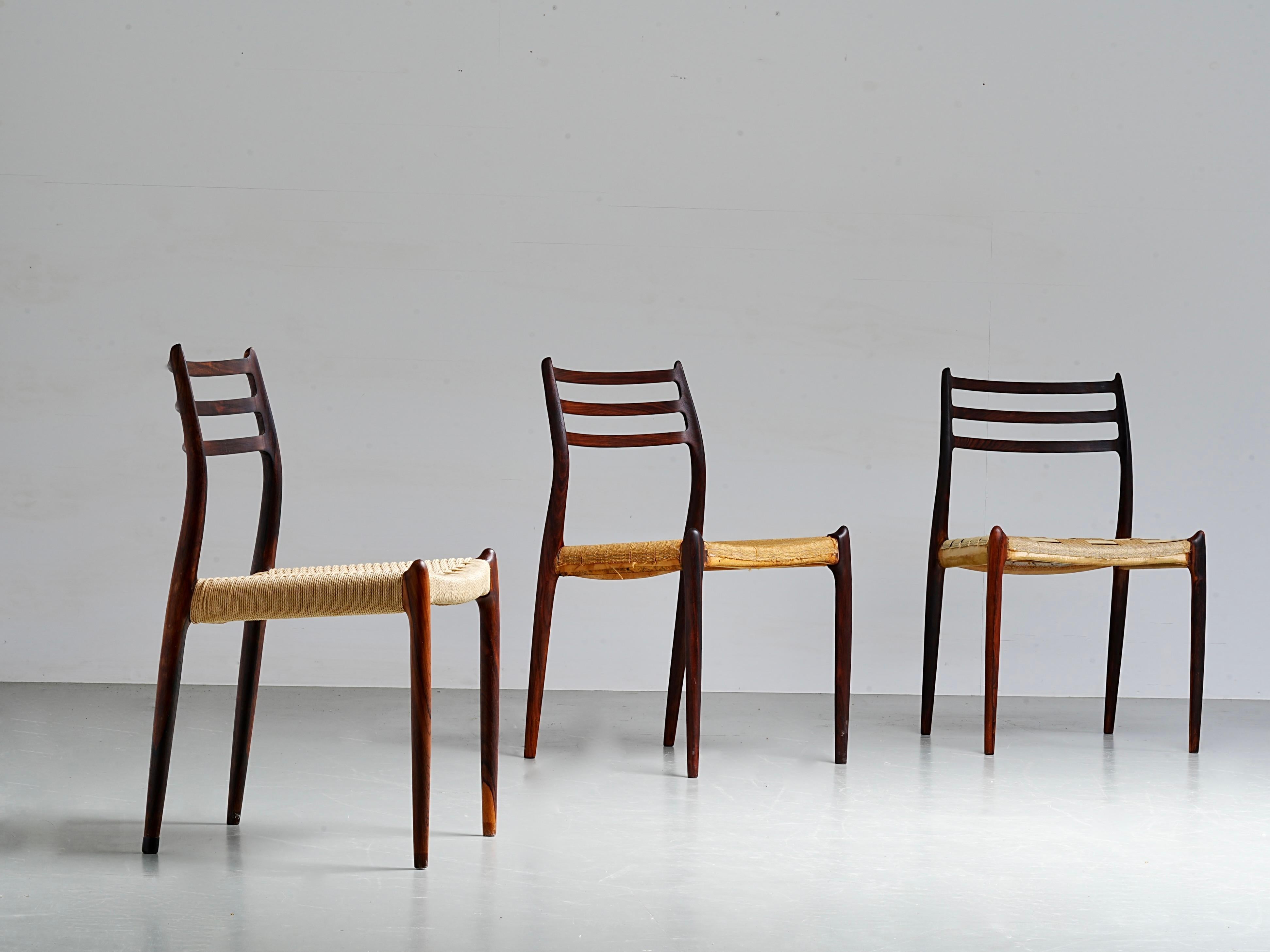 Ensemble de 6 chaises Niels Otto Møller en Wood, Danemark, années 1960 en vente 8