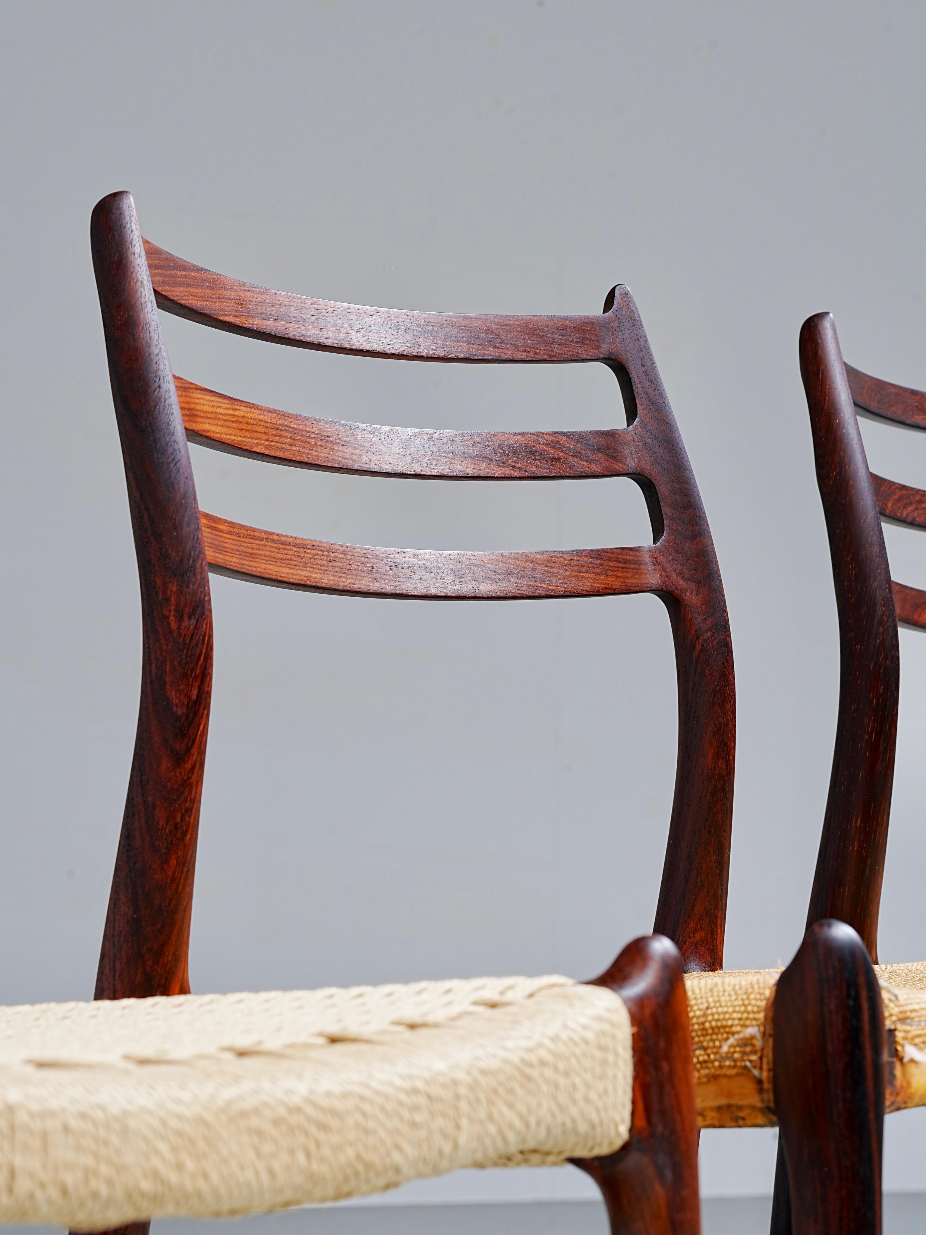 Ensemble de 6 chaises Niels Otto Møller en Wood, Danemark, années 1960 Bon état - En vente à Uithoorn, NL