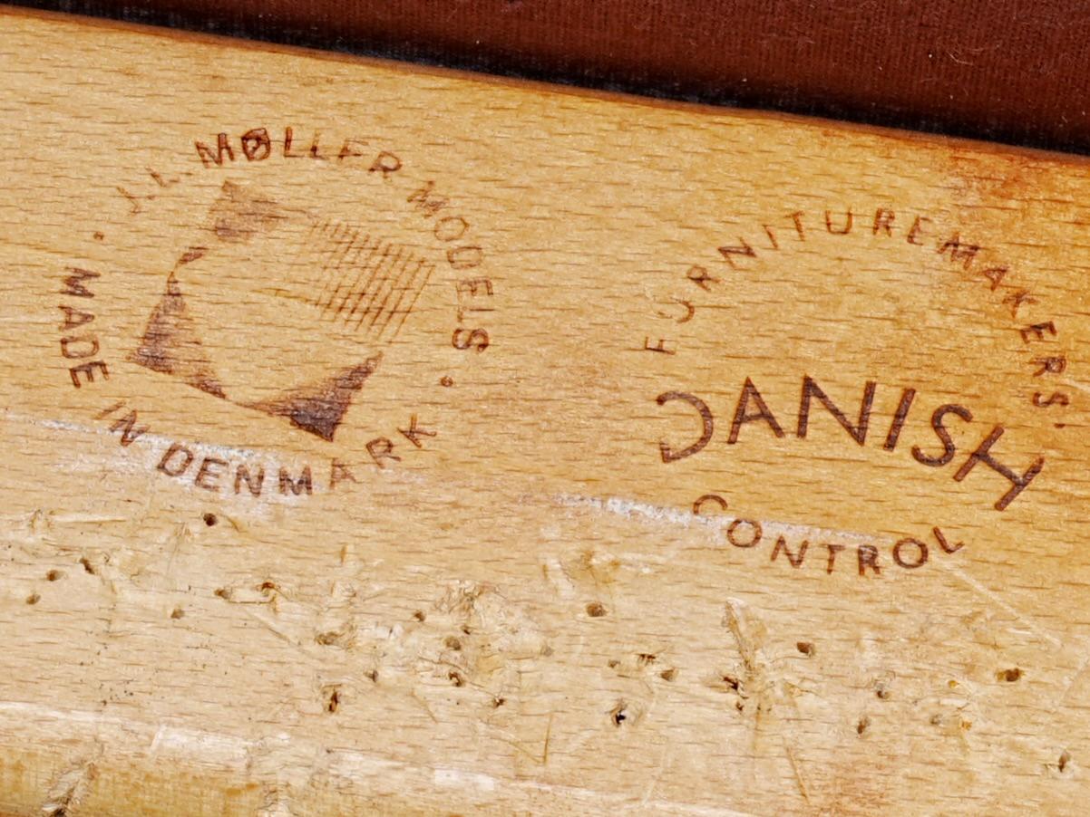 Corde en papier Ensemble de 6 chaises Niels Otto Møller en Wood, Danemark, années 1960 en vente
