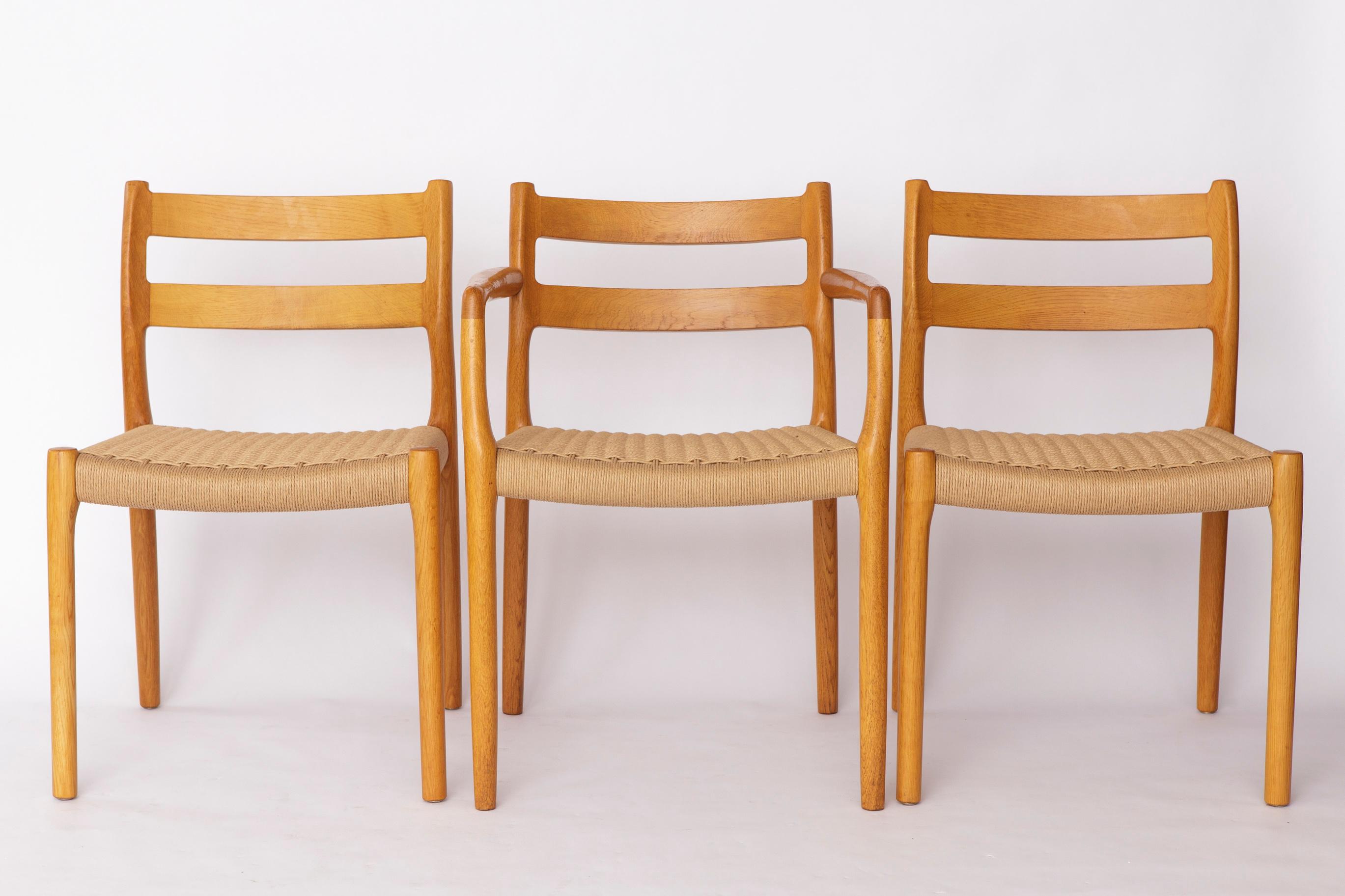 Juego de 6 sillas de comedor Niels Otto Møller Modelo 84 de roble  Danés de mediados de siglo en venta 3