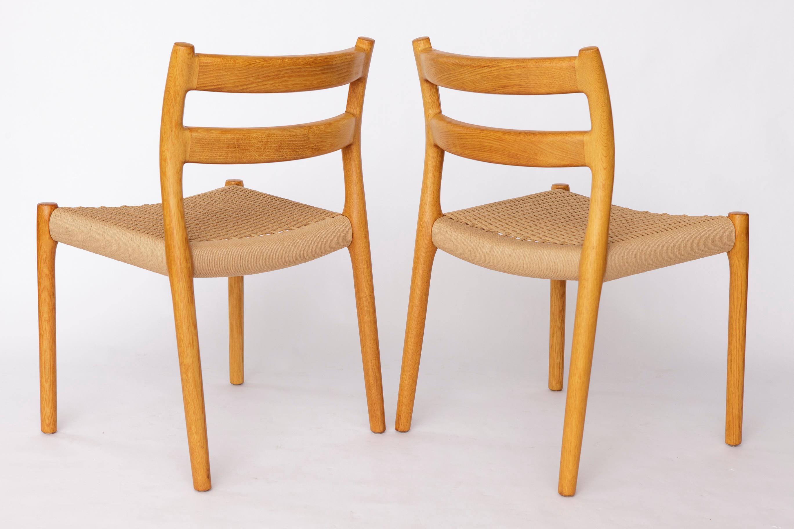 Juego de 6 sillas de comedor Niels Otto Møller Modelo 84 de roble  Danés de mediados de siglo Pulido en venta