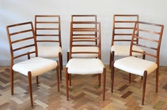 Ensemble de 6 chaises de salle à manger Niels Otto Moller Numéro de modèle 82
