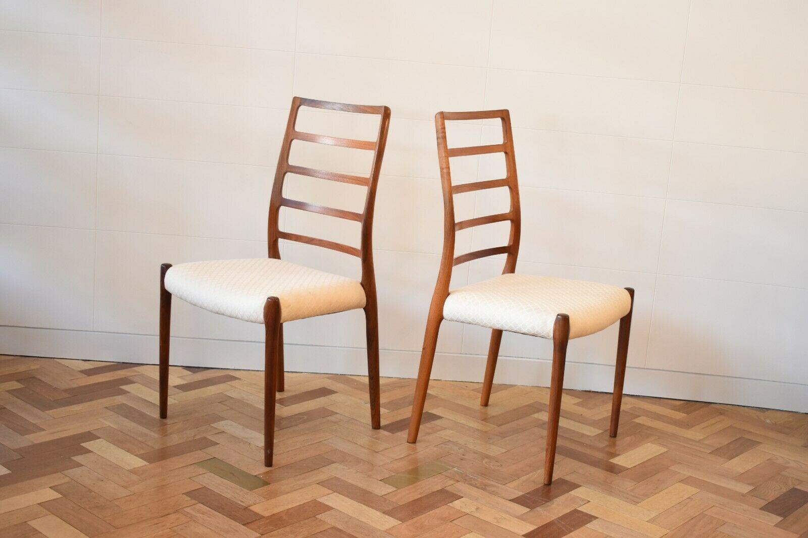 20th Century Set of 6 Niels Otto Moller Dining Chairs Model Number 82