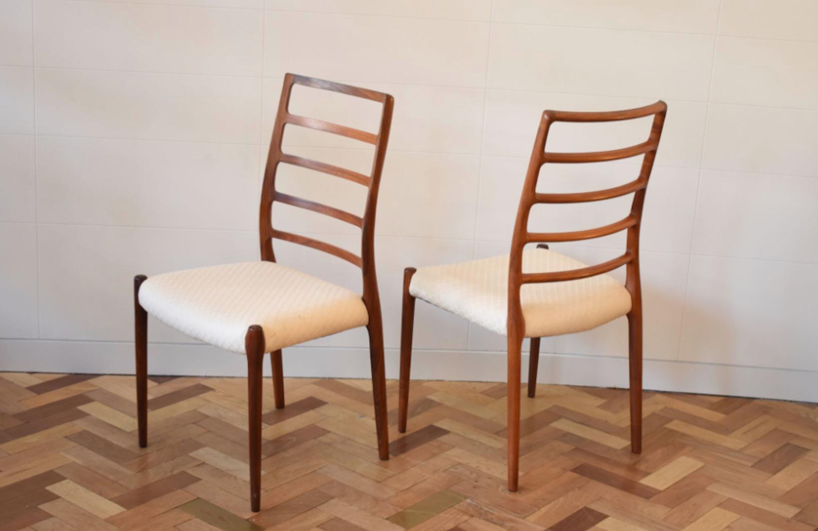 Rosewood Set of 6 Niels Otto Moller Dining Chairs Model Number 82