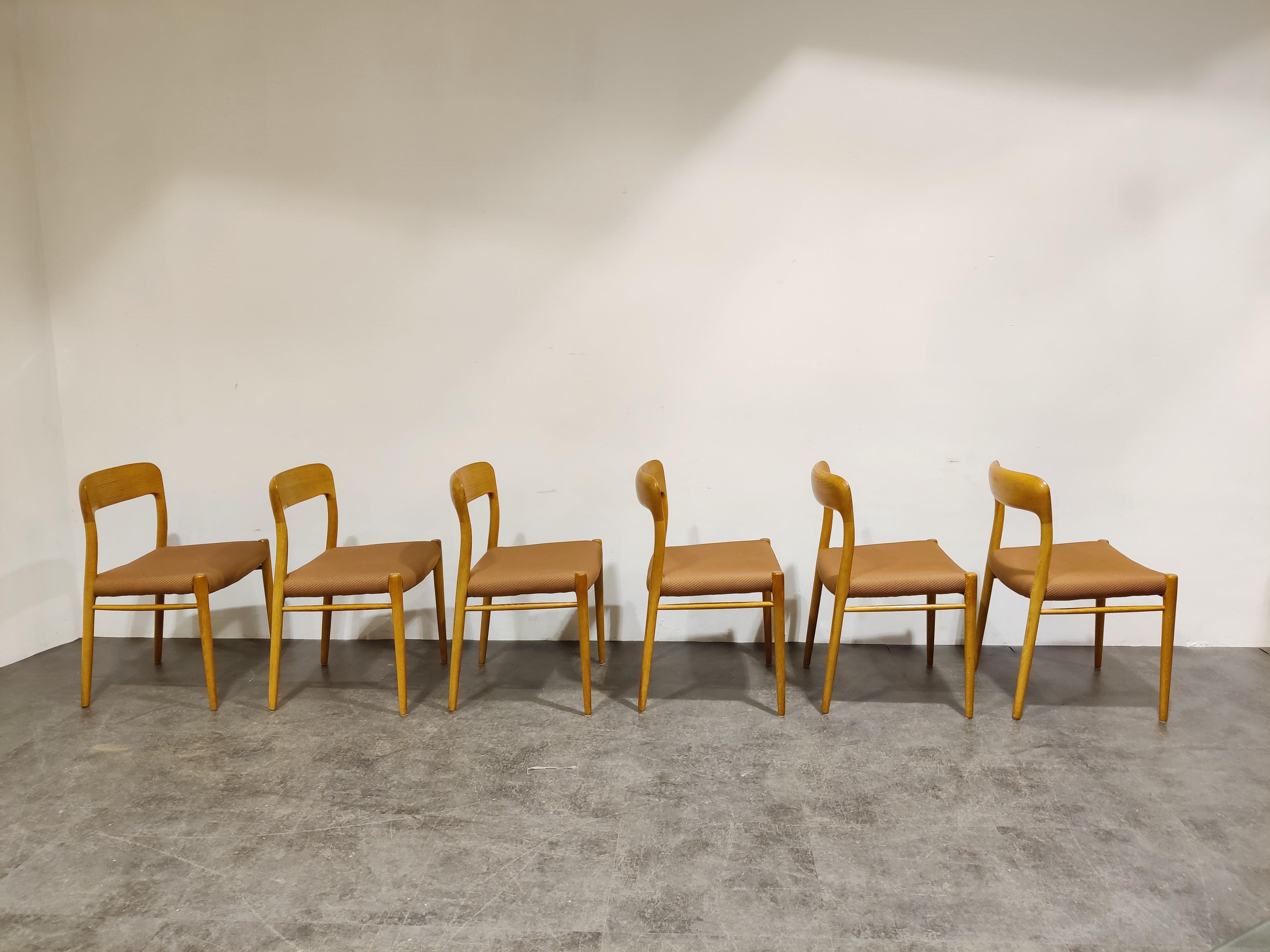 Mid-20th Century Set of 6 Niels Otto Moller Model 75 Dining Chairs, 1960s