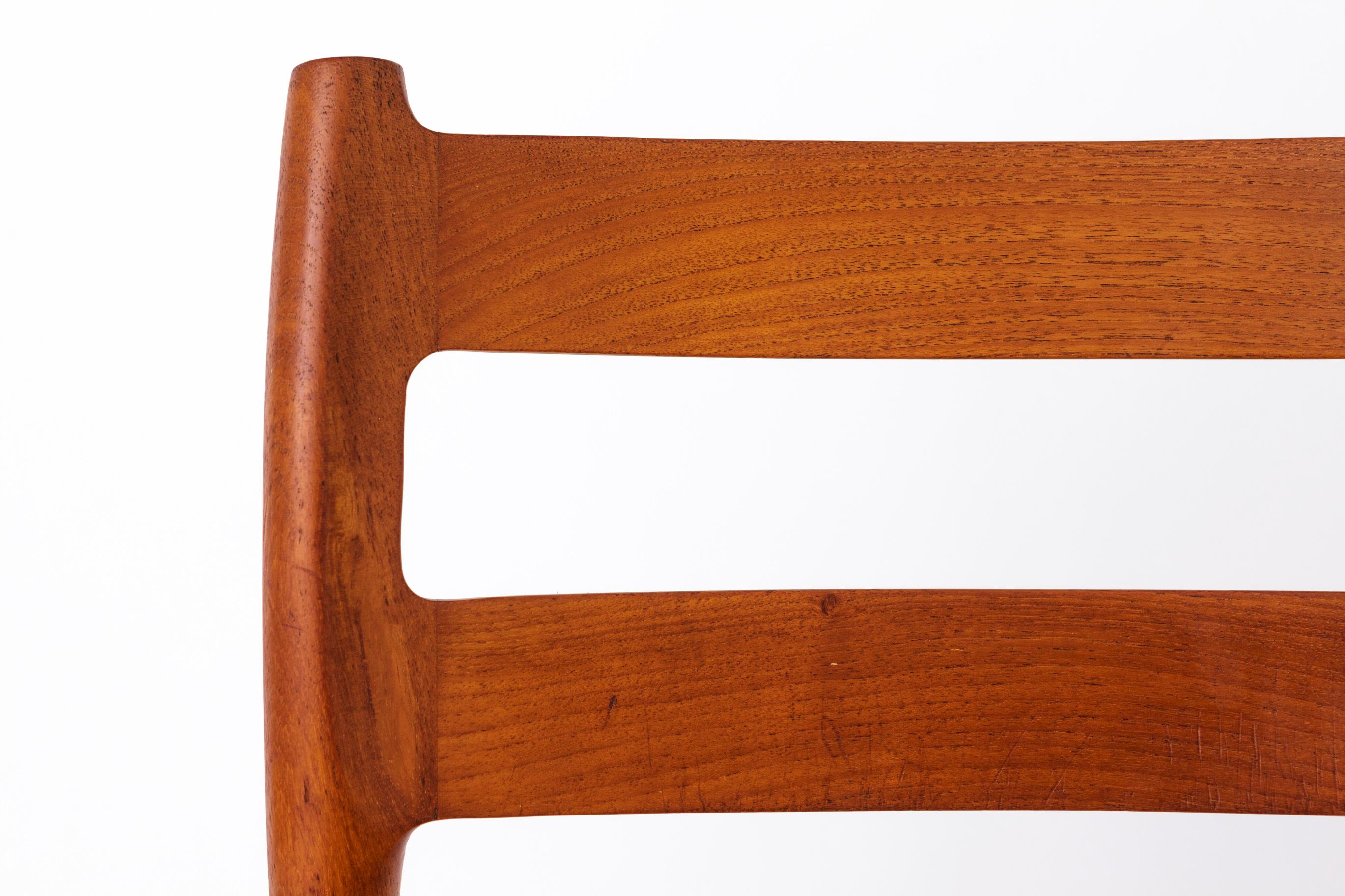 Satz von 6 Niels Otto Moller Teak-Esszimmerstühlen, Model No. 84, 1976 - Erneuertes Corde Meer im Zustand „Hervorragend“ im Angebot in Hannover, DE
