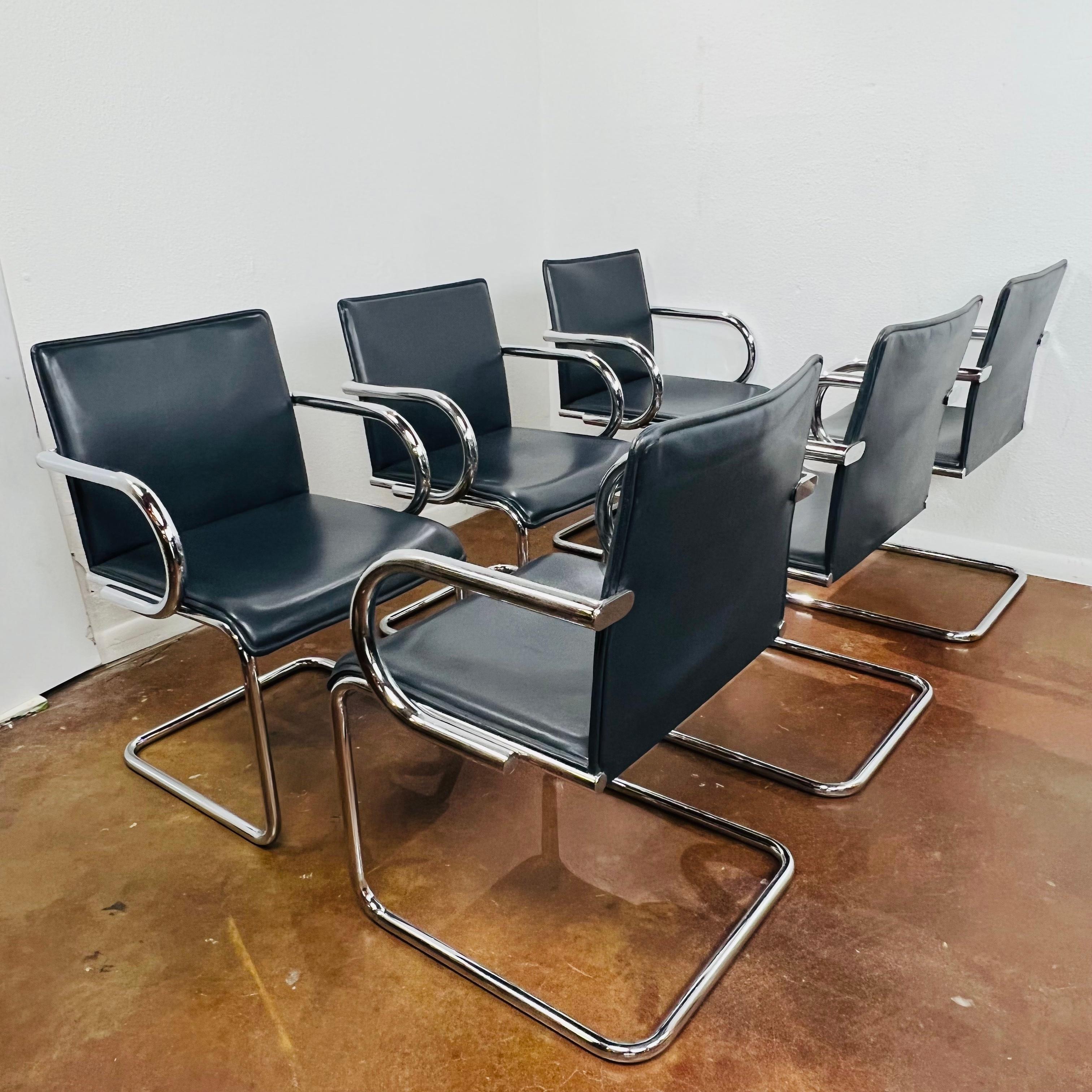Set of 6 Nienkamper Chrome Dining Chairs 3