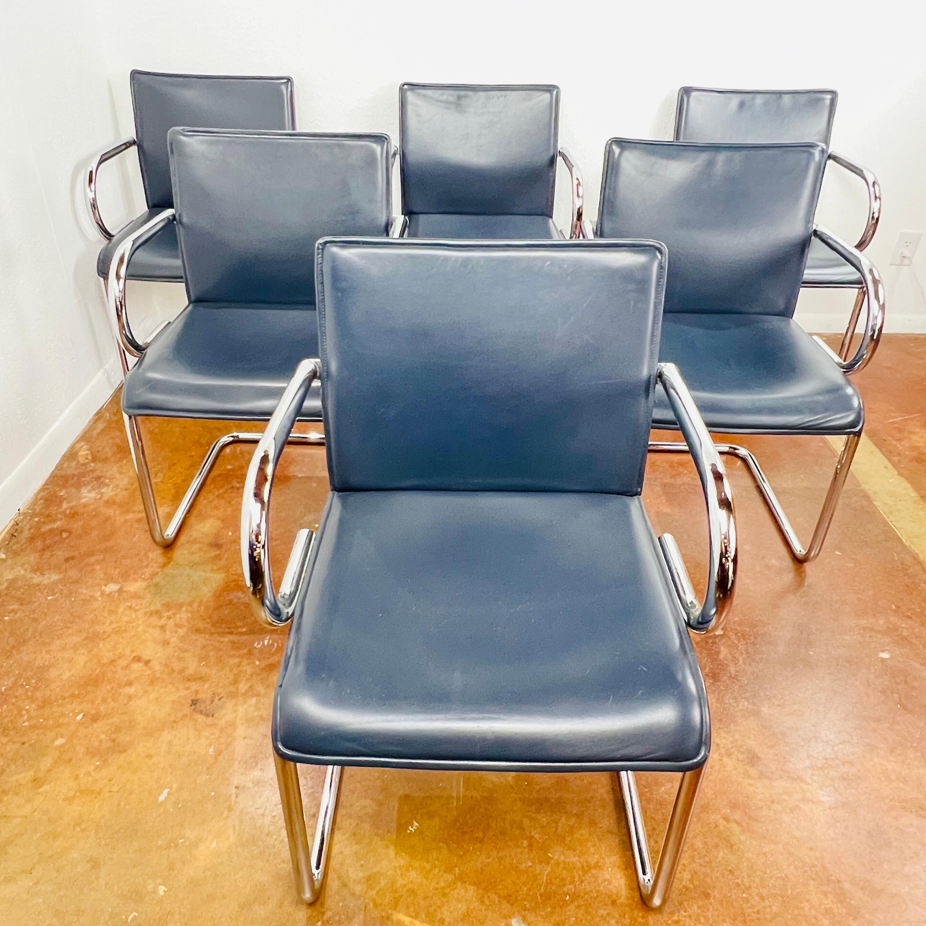 Set of 6 Nienkamper Chrome Dining Chairs 4