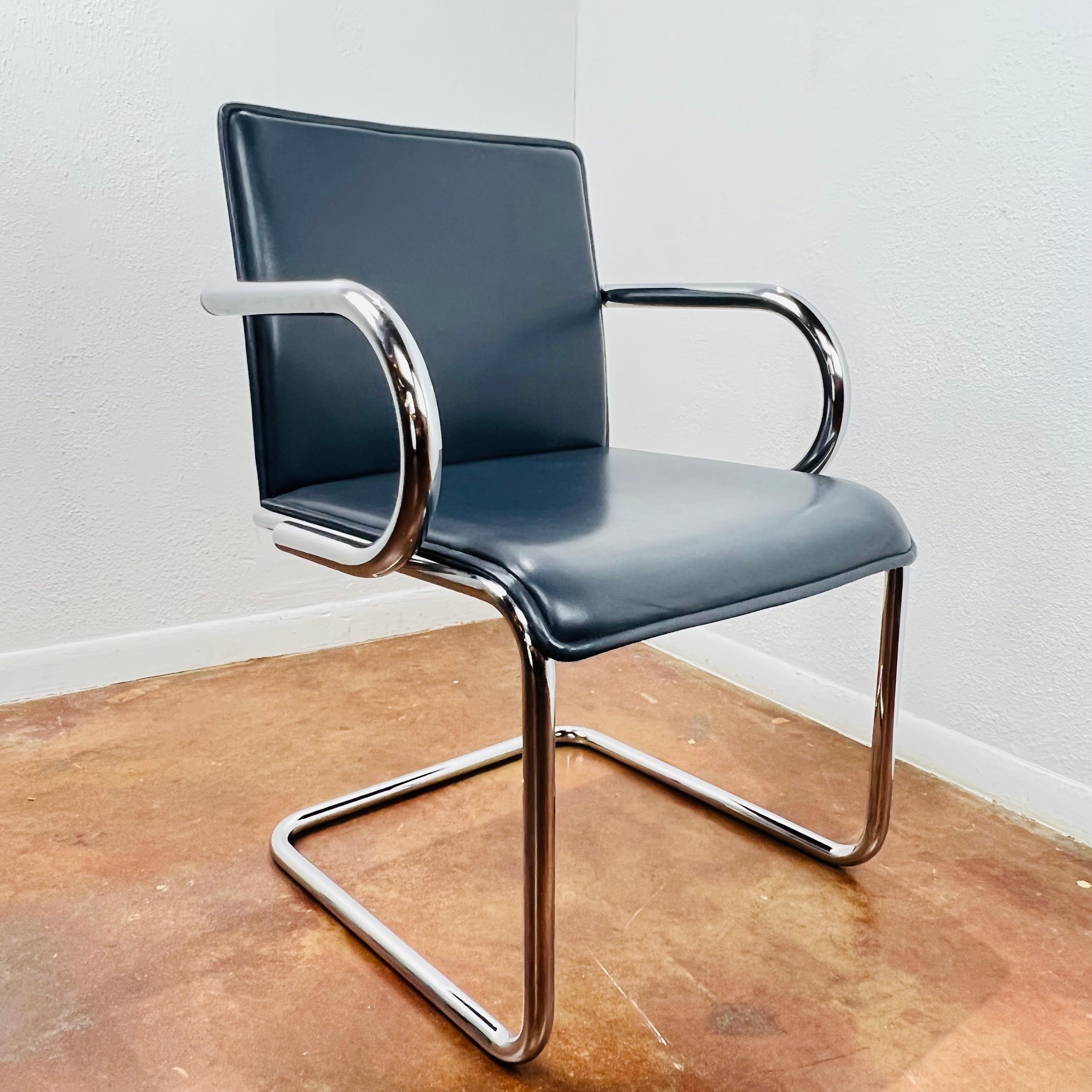 Mid-Century Modern Set of 6 Nienkamper Chrome Dining Chairs