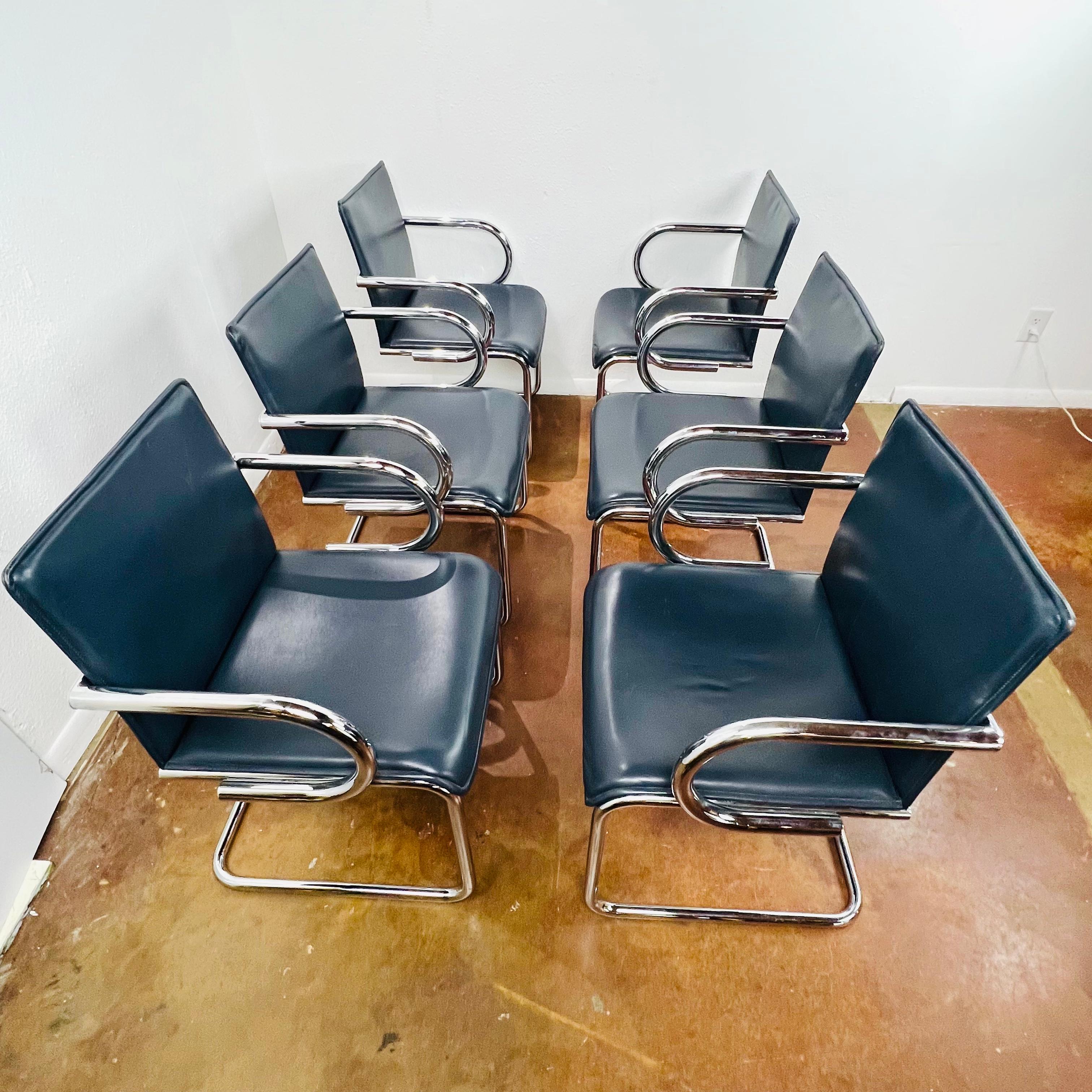 Set of 6 Nienkamper Chrome Dining Chairs 2