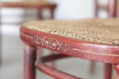 Juego de 6 sillas de mimbre n.º 221 de Michael Thonet para Thonet, años 20