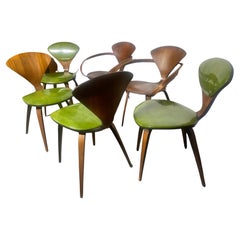 Ensemble de 6 chaises de salle à manger Norman Cherner, fabriquées par Plycraft, USA, 1963. 2 fauteuils
