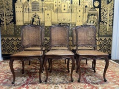 Set of 6 oak and caned chairs Louis XV style