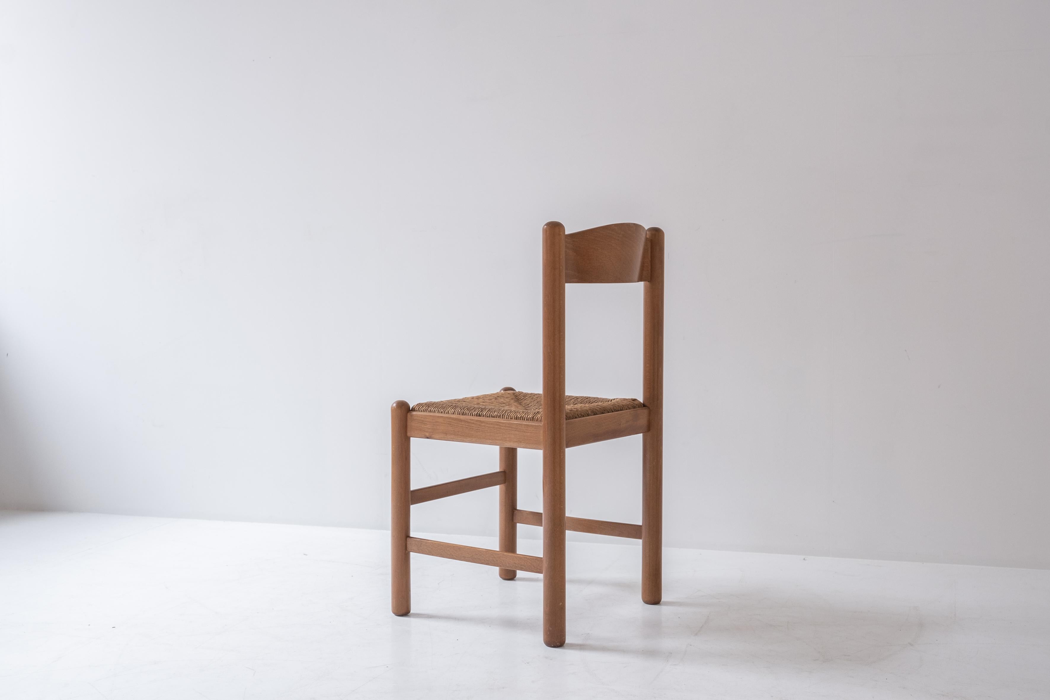 Set of 6 Oak and Papercord Chairs from France, Designed in the, 1960s 5