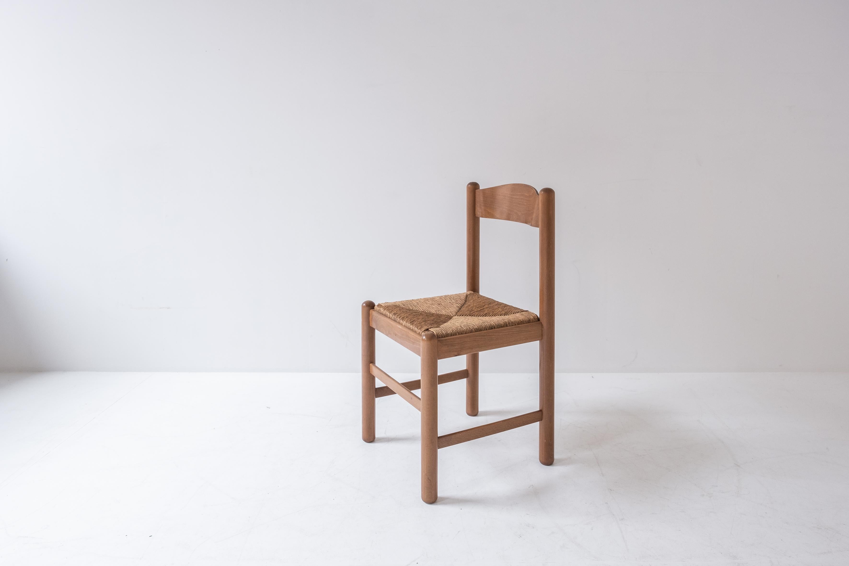 Set of 6 Oak and Papercord Chairs from France, Designed in the, 1960s 3