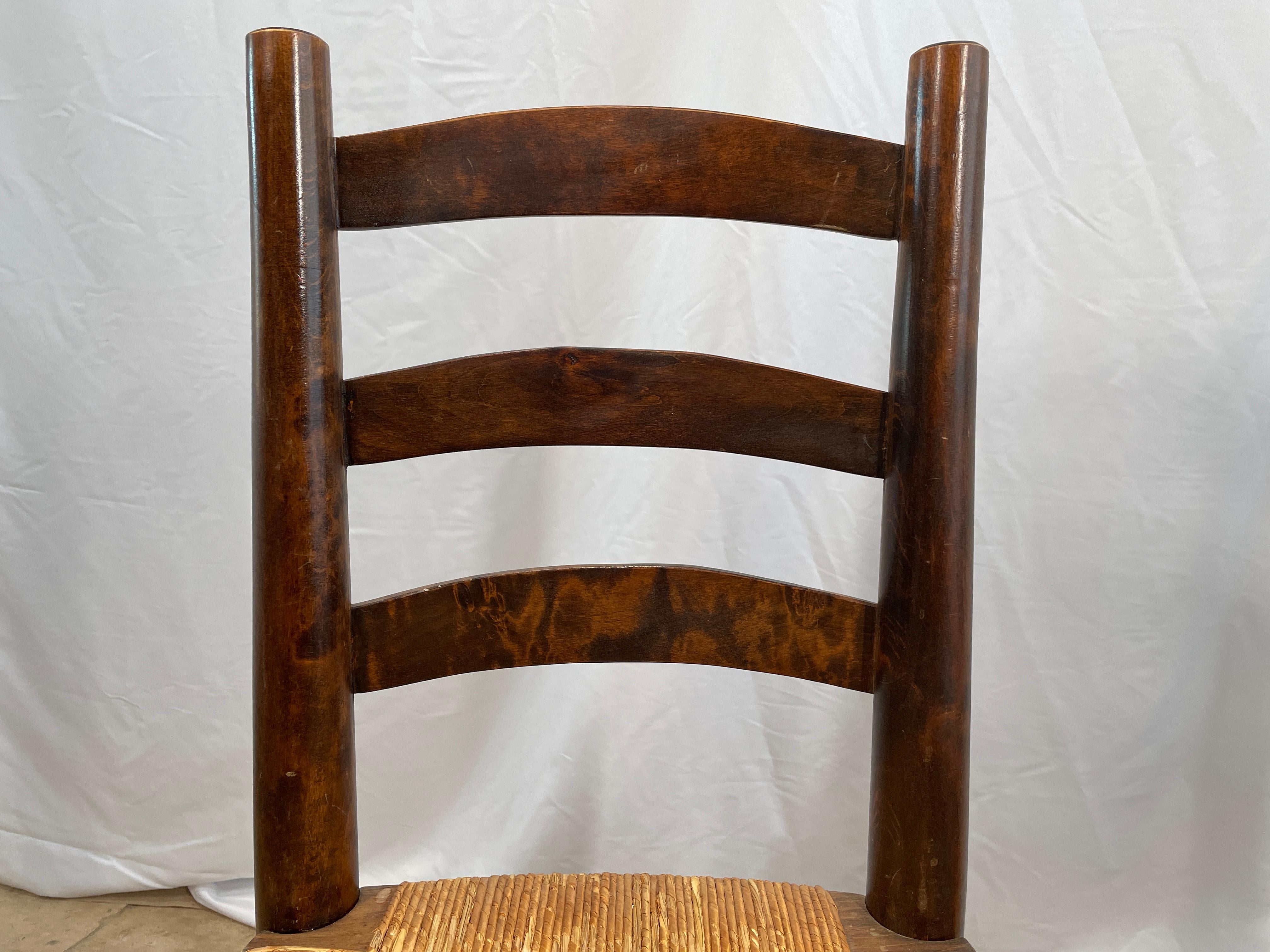 Set of 6 Oak Chairs 1960 in  Charlotte Perriand Style 4