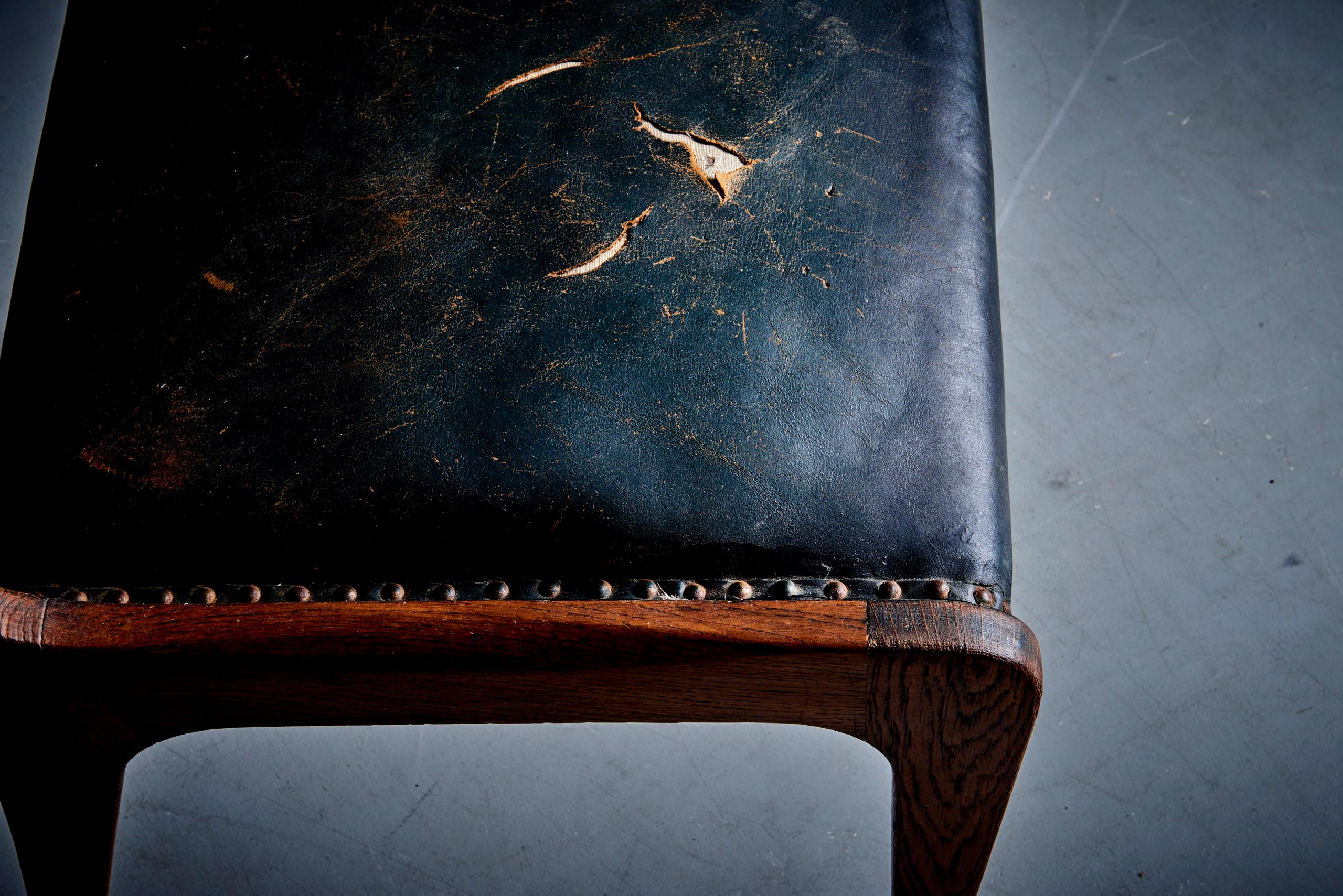 Allemand Ensemble de 6 chaises en chêne de Johannes Krahn, intérieur original du Bundestag en vente