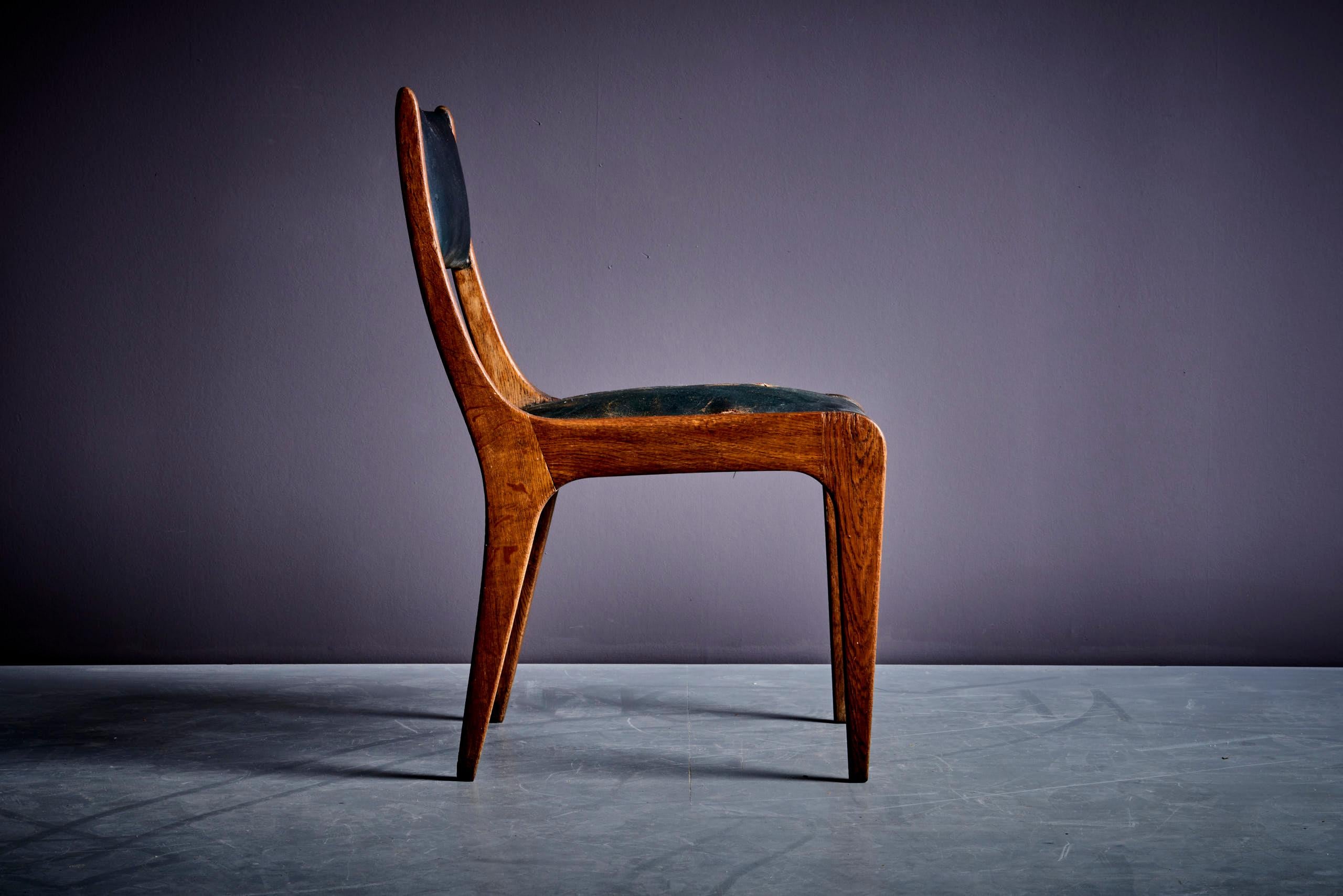 Ensemble de 6 chaises en chêne de Johannes Krahn, intérieur original du Bundestag Abîmé - En vente à Berlin, DE