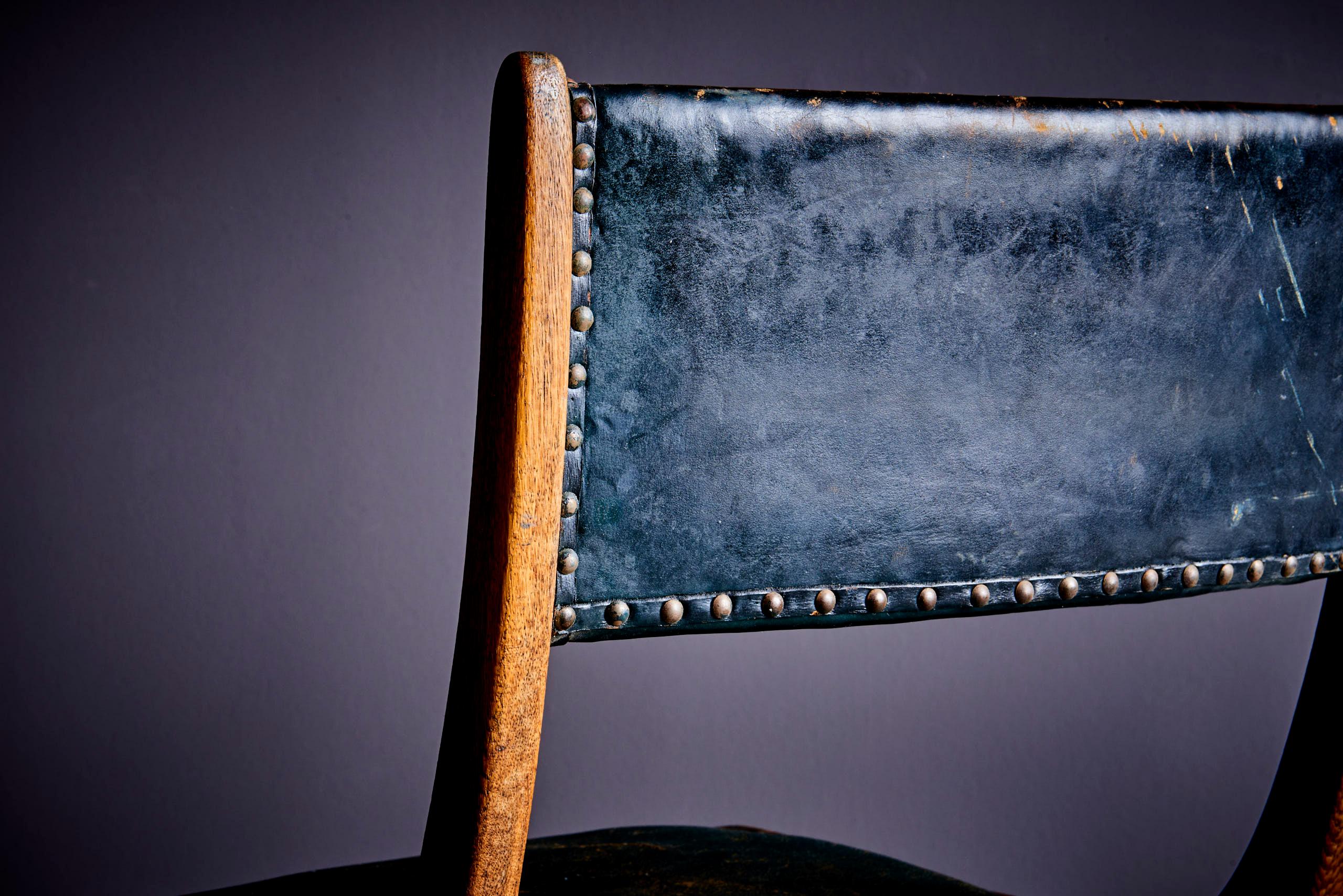 Laiton Ensemble de 6 chaises en chêne de Johannes Krahn, intérieur original du Bundestag en vente