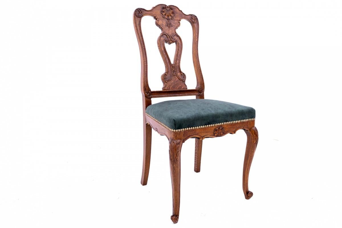 Fin du XIXe siècle Ensemble de 6 chaises en chêne, Europe de l'Ouest. en vente