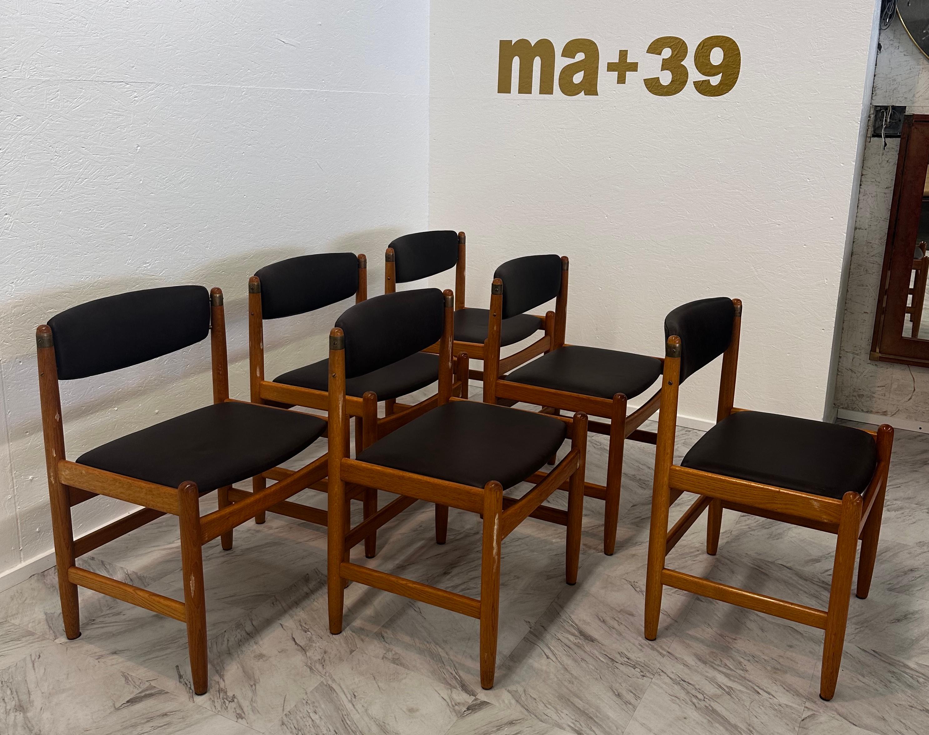 Mid-Century Modern Ensemble de 6 chaises de salle à manger en Oak par Børge Mogensen pour Karl Andersson & Söner, années 1950 en vente